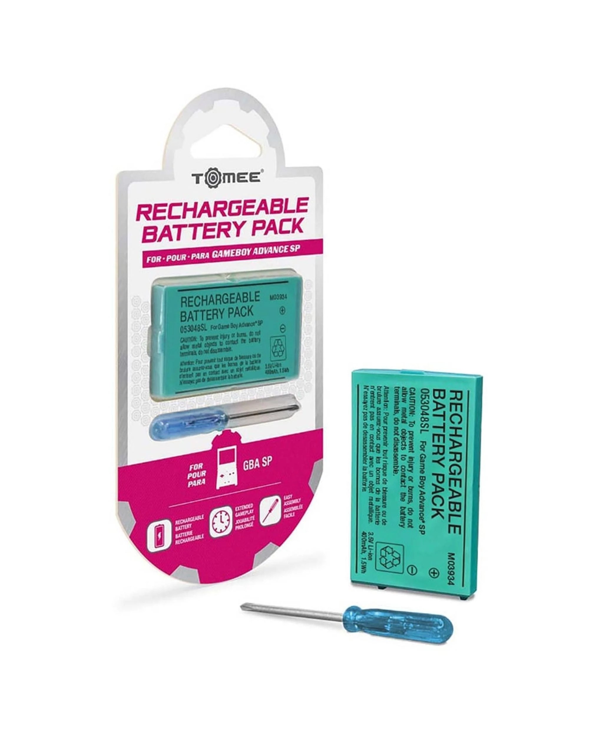 1 Tomee Rechargeable Battery Pack for Gameboy Advance SP, 1 of 3