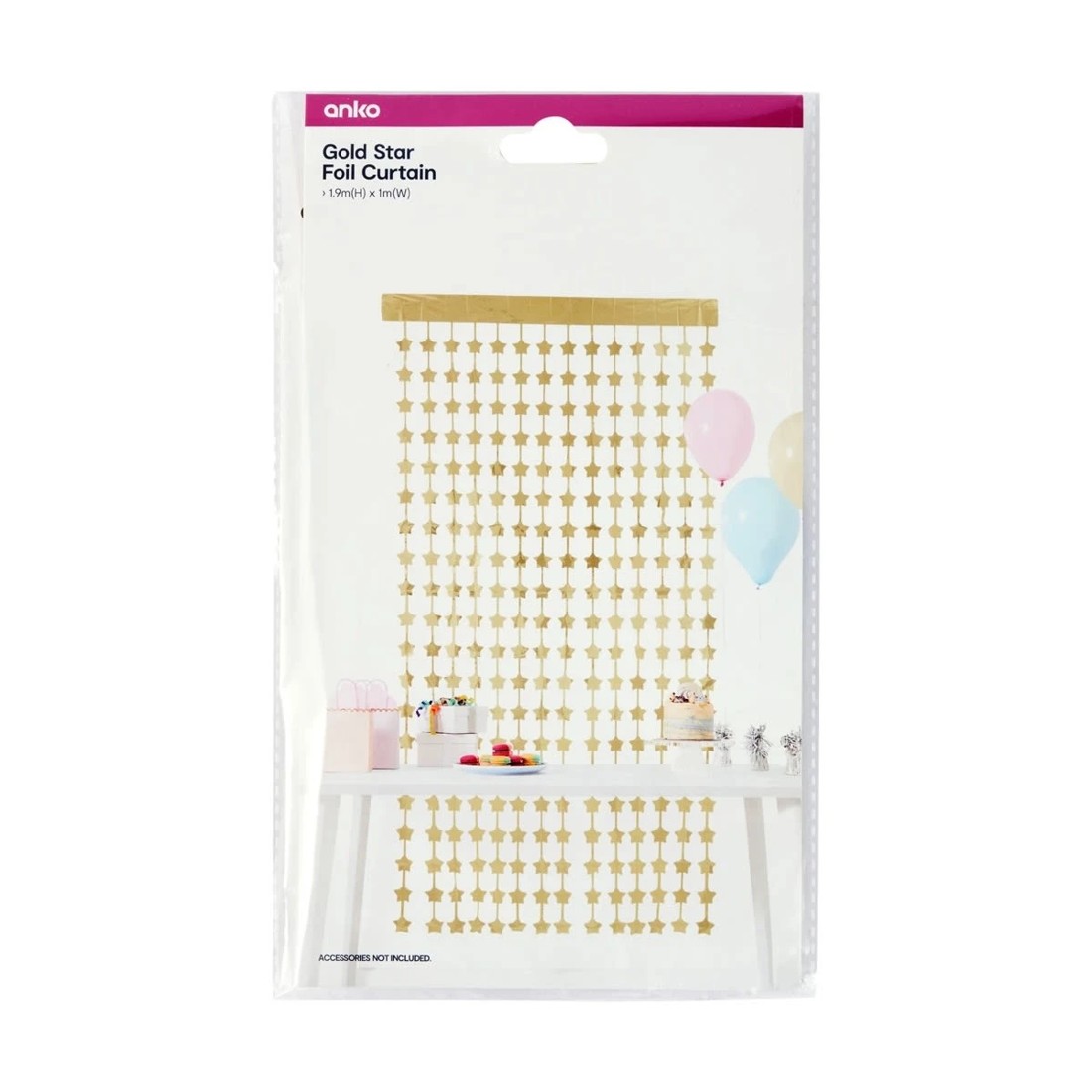 4 Gold Look Star Foil Curtain, 4 of 4