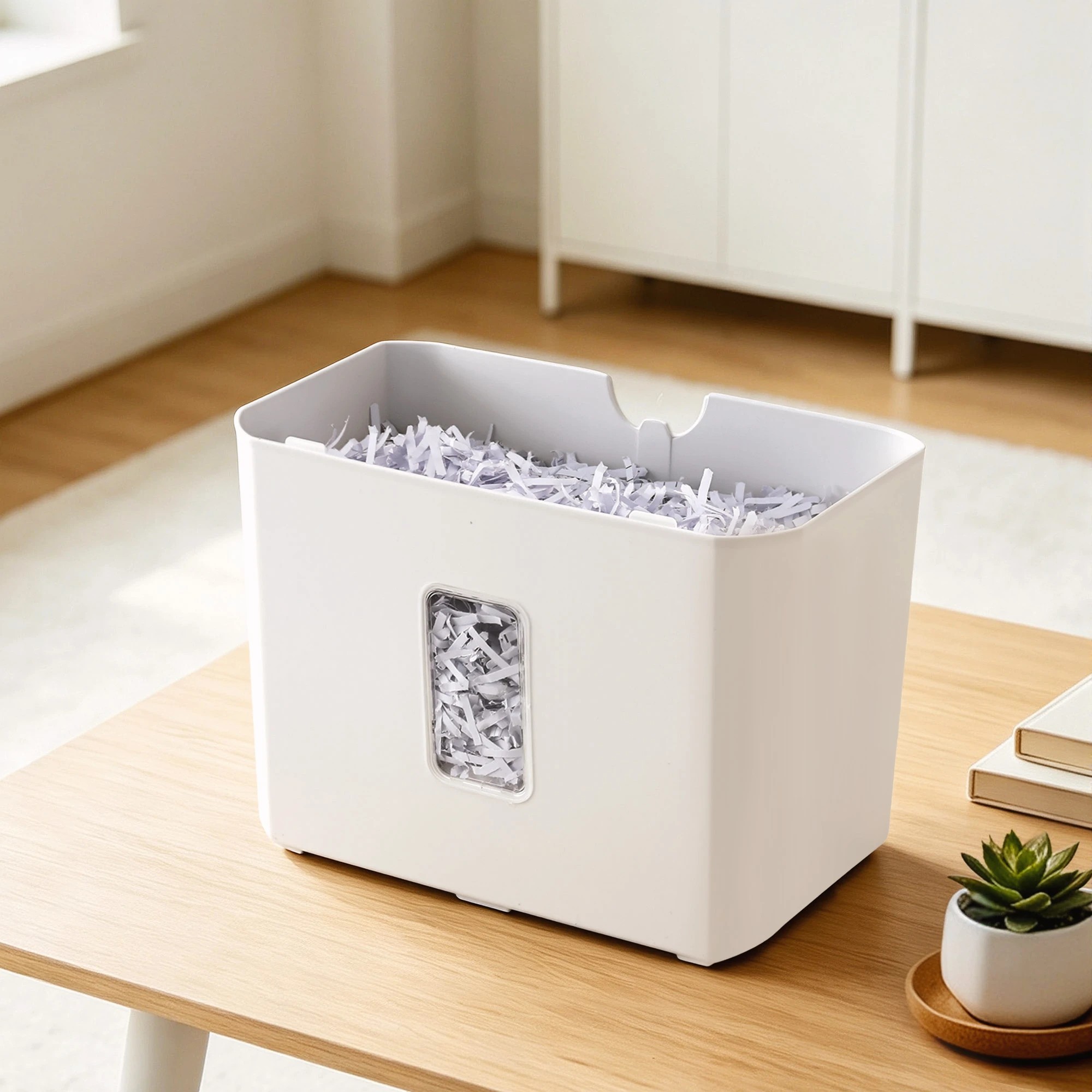 8 DEVANTI 8L Small Tabletop Paper Shredder 4 Sheet P4 Cross Cut Home Office - White, 8 of 10