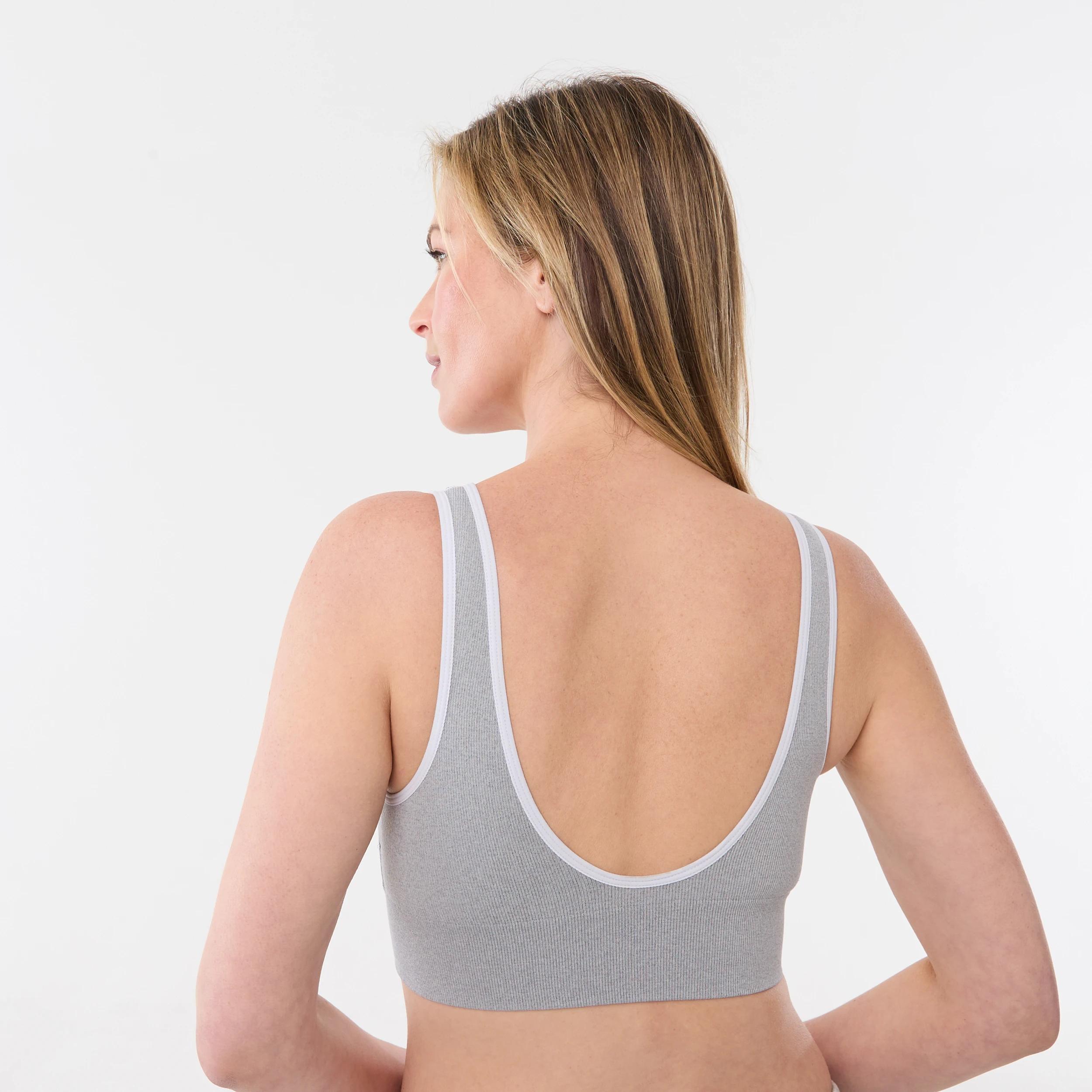 8 2 Pack Wirefree Seamfree Trim Crop Top BLUE MARINE, GREY MARLE, 8 of 10