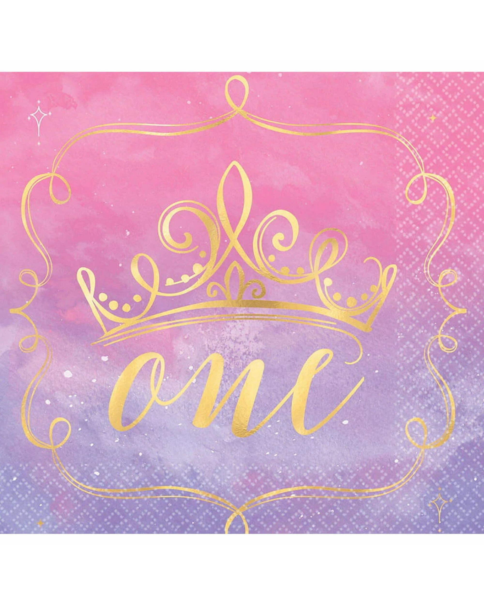 1 Amscan Inc. Disney Princess Once Upon A Time 1st Birthday Large Napkins Serviettes Pack of 16 - Multi, 1 of 1