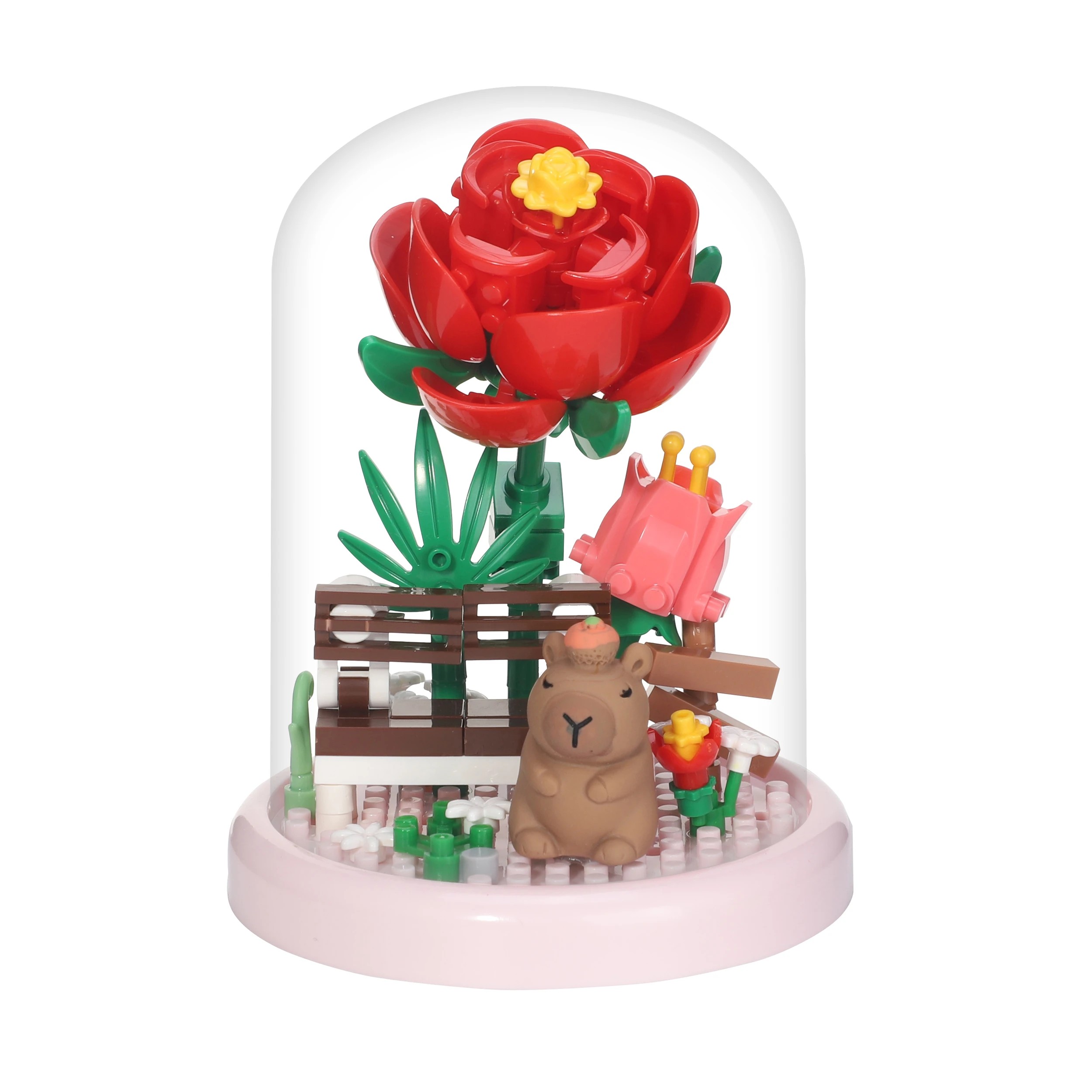6 Mini Blocks Flower Series: Capybara in Dome - Assorted, 6 of 9