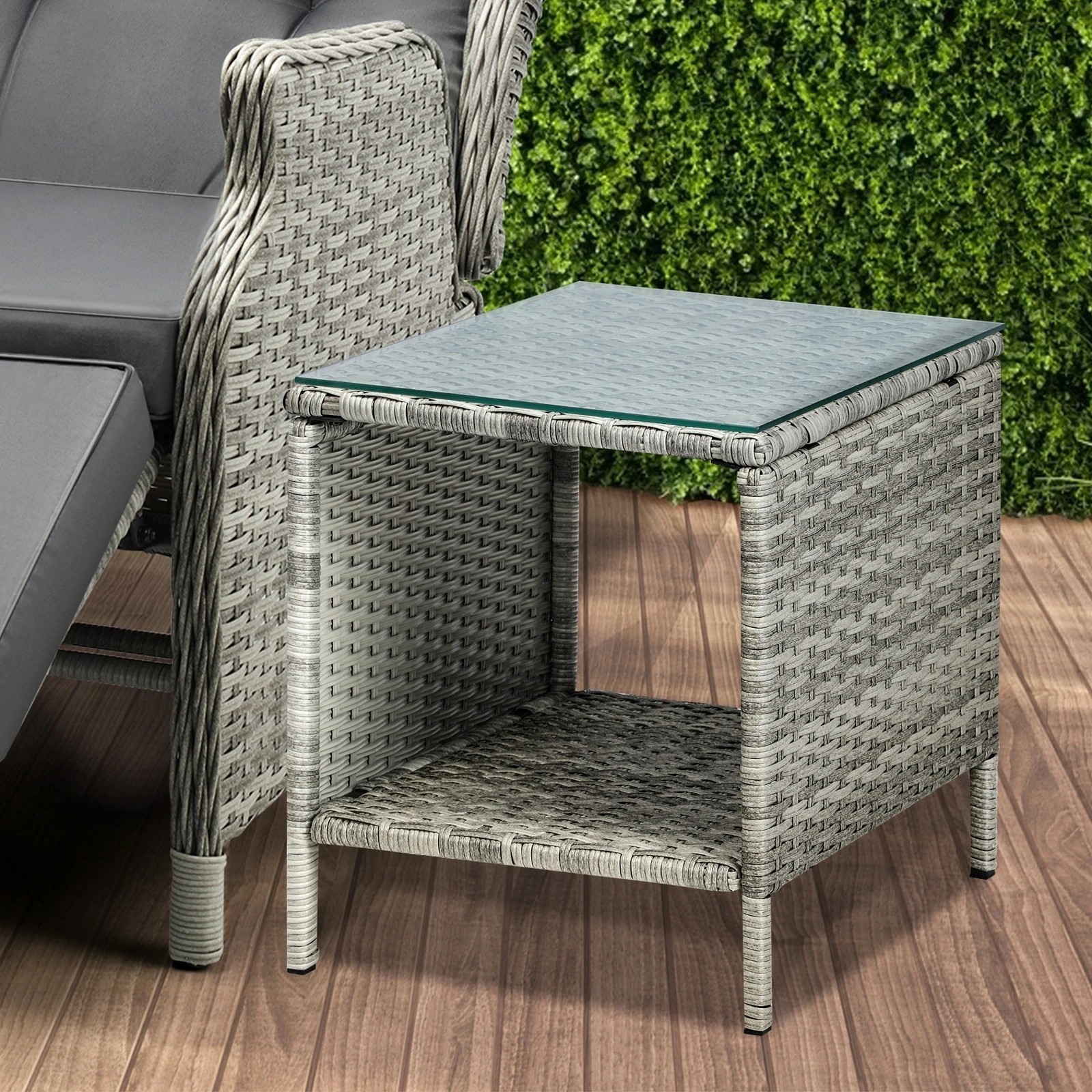 7 Livsip Outdoor Recliners Sun Lounger & Table Outdoor Patio Furniture Set Of 3
 - Grey, 7 of 10