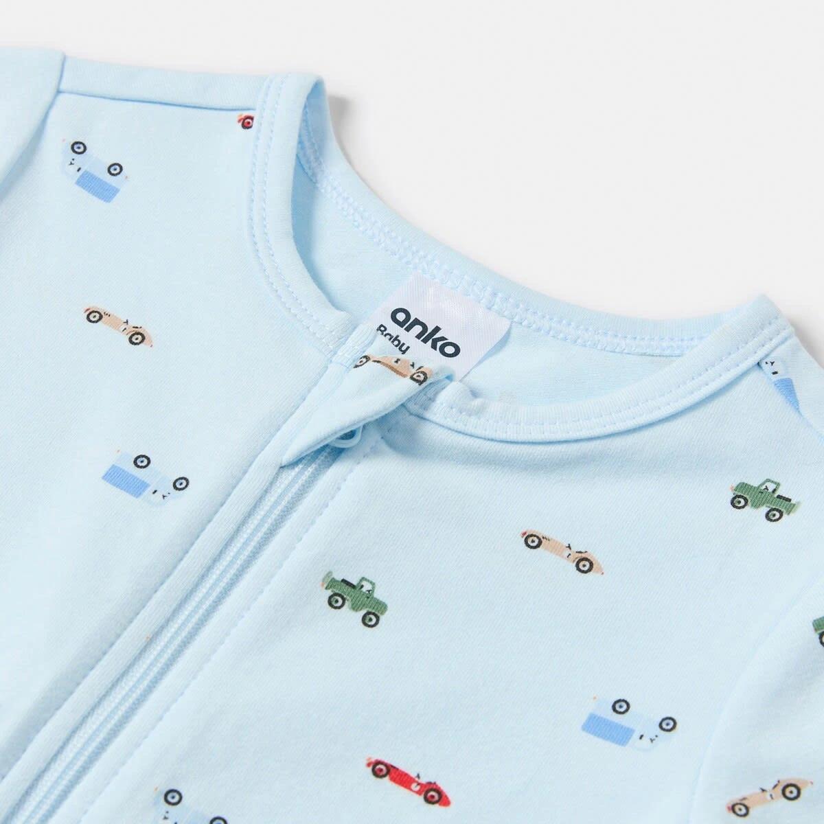 3 Short Sleeve Zip Romper BLUE VEHICLES, 3 of 4