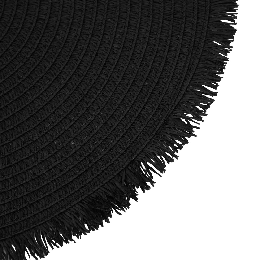 2 Black Round Fringe Placemat, 2 of 3