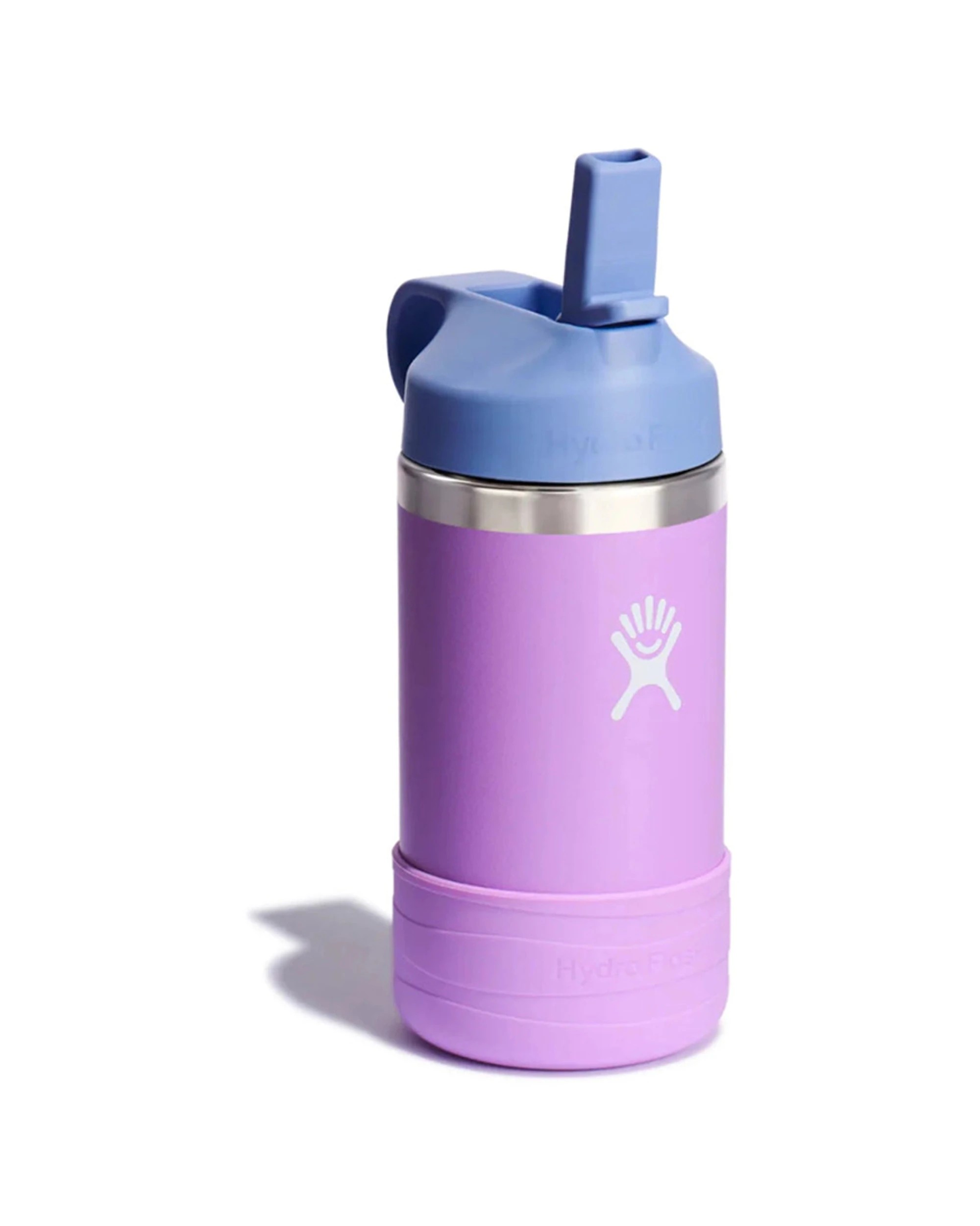 1 Hydro Flask Kids Wide Mouth Insulated Drink Bottle Leakproof Straw Cap 12oz Anemone - Purple, 1 of 1