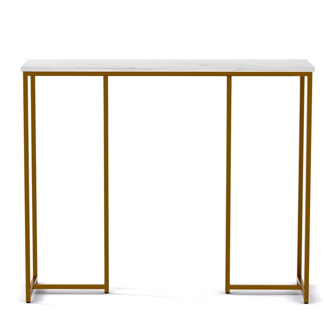 4 Artiss Console Table Marble Effect - White, 4 of 4