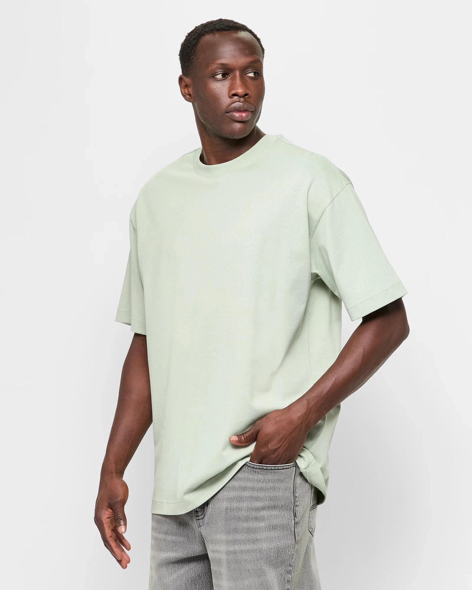 3 Commons Australian Cotton Oversized Heavy Core T-Shirt AQUA/GREY, 3 of 7
