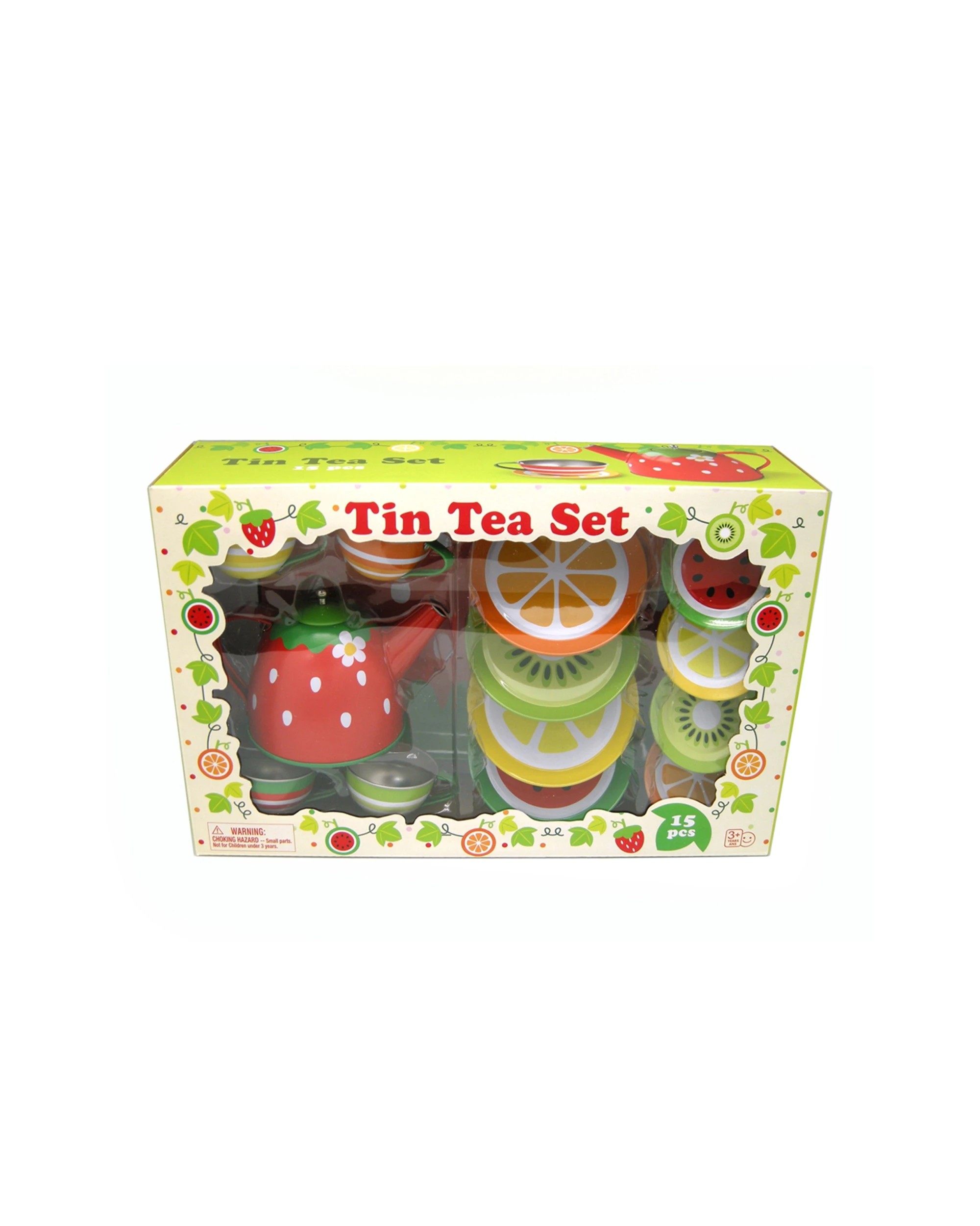 2 Kaper Kidz 15pc Fruit Tin Tea Set Pretend Play Imaginative Play - Multi, 2 of 8