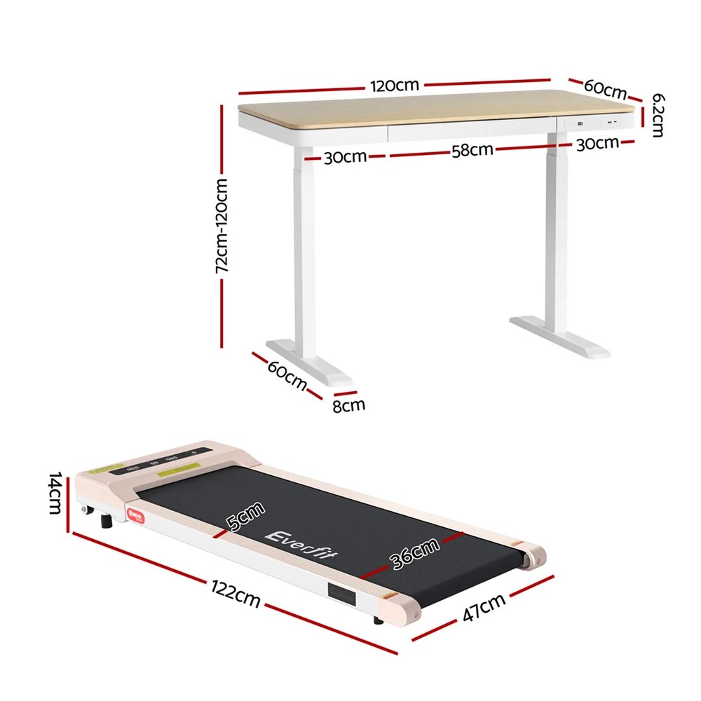 2 Artiss Electric Treadmill with 120cm Automatic Standing Desk Walking Pad - Multi, 2 of 9