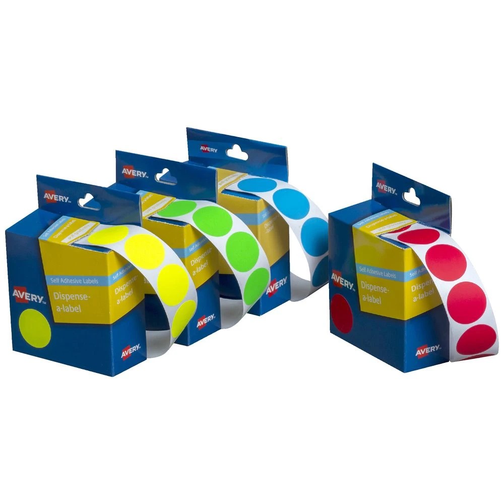 2 Avery Dispenser Labels Circle 24mm Black 500 Pack, 2 of 3