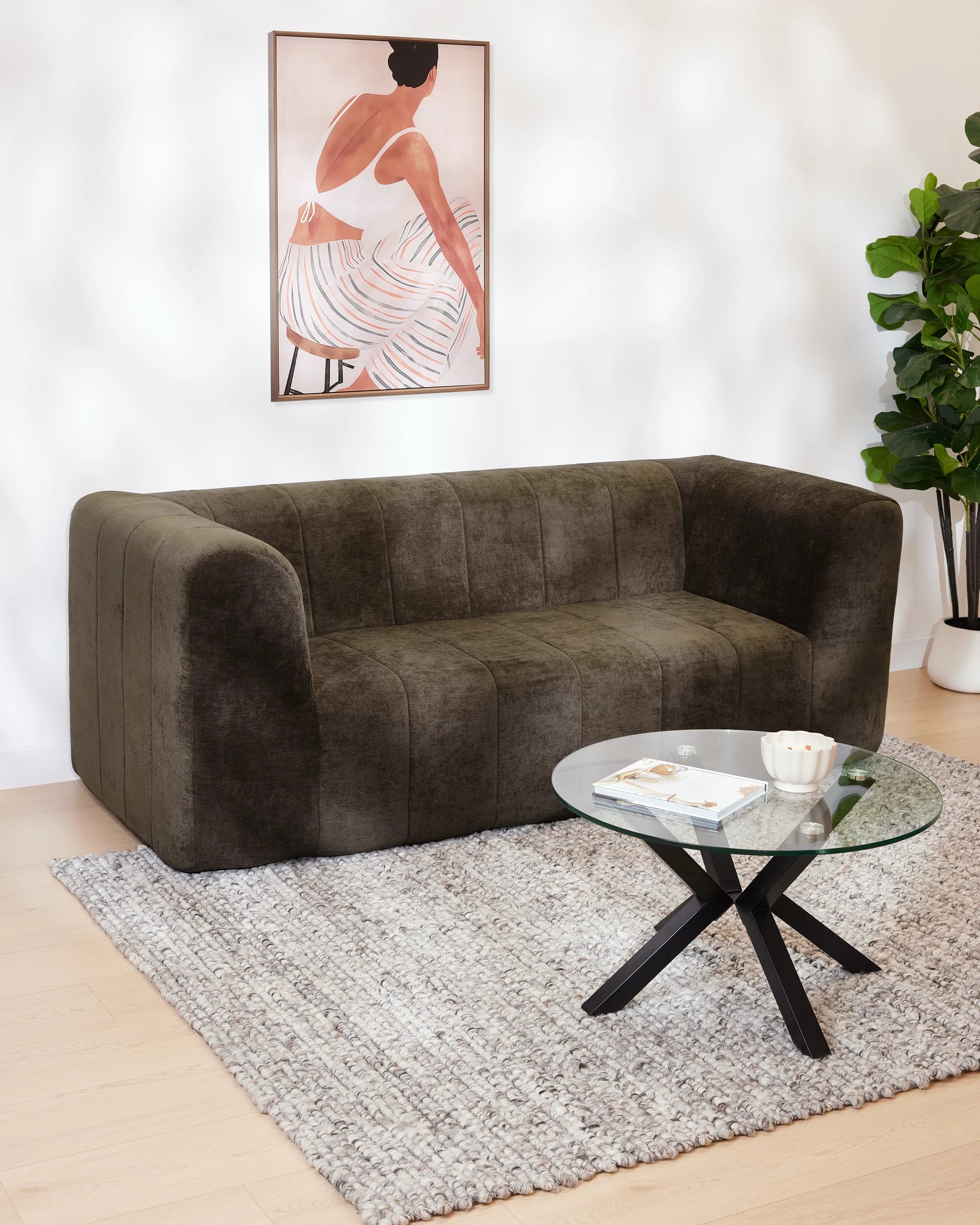 1 Trove 2.5 Seat Compressed Sofa - Chocolate, 1 of 8