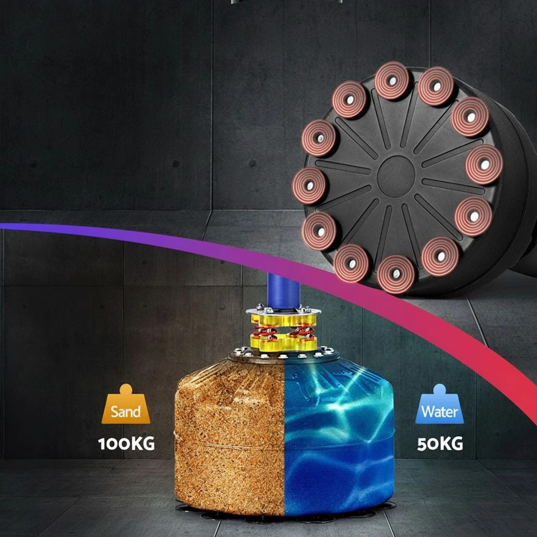 5 Everfit Boxing Punching Bag Stand 175CM Home Gym Training - Black, 5 of 6