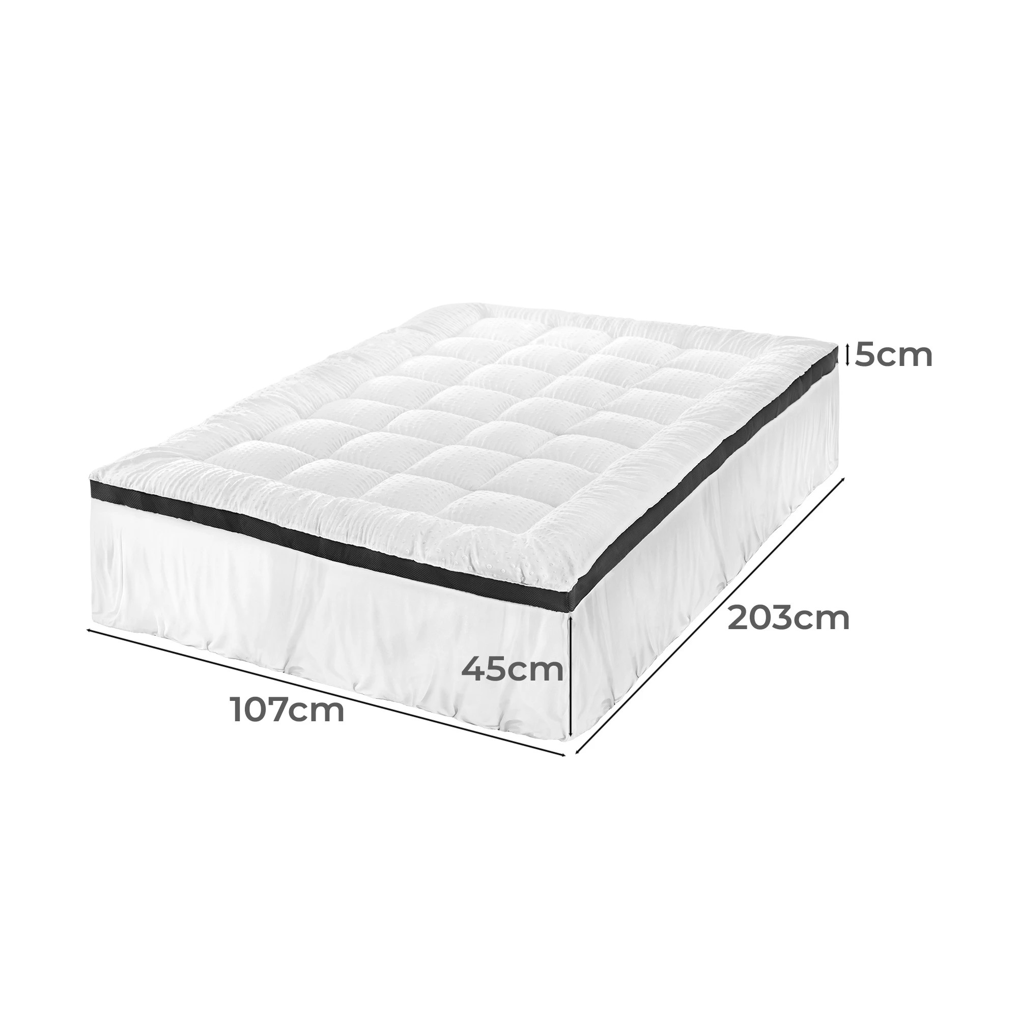 2 Bedra Bedding Mattress Topper King Single Pillowtop 3D BUBBLE Airflow - White, 2 of 7