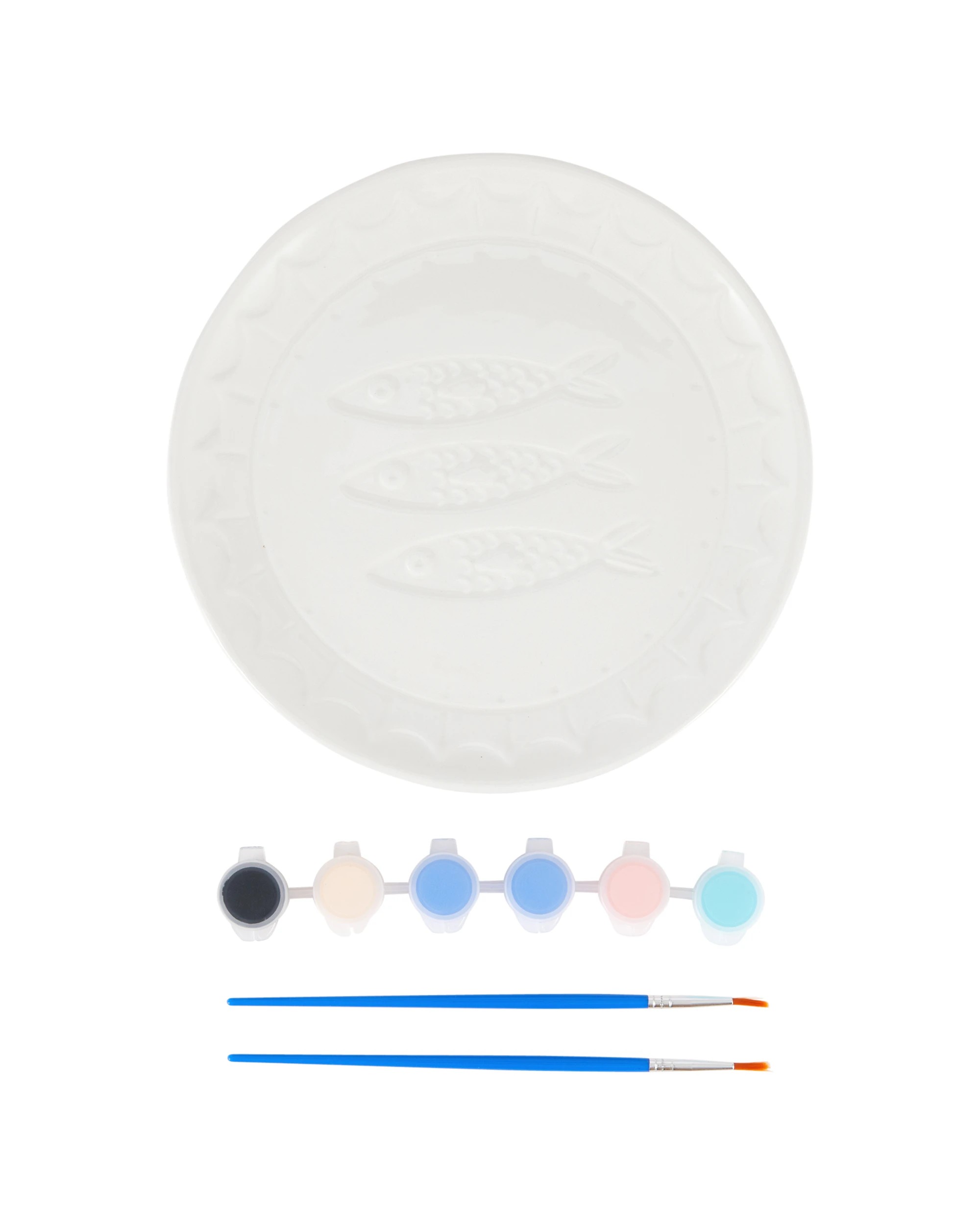 2 DIY Ceramic Plate Painting Kit - Sardine, 2 of 3