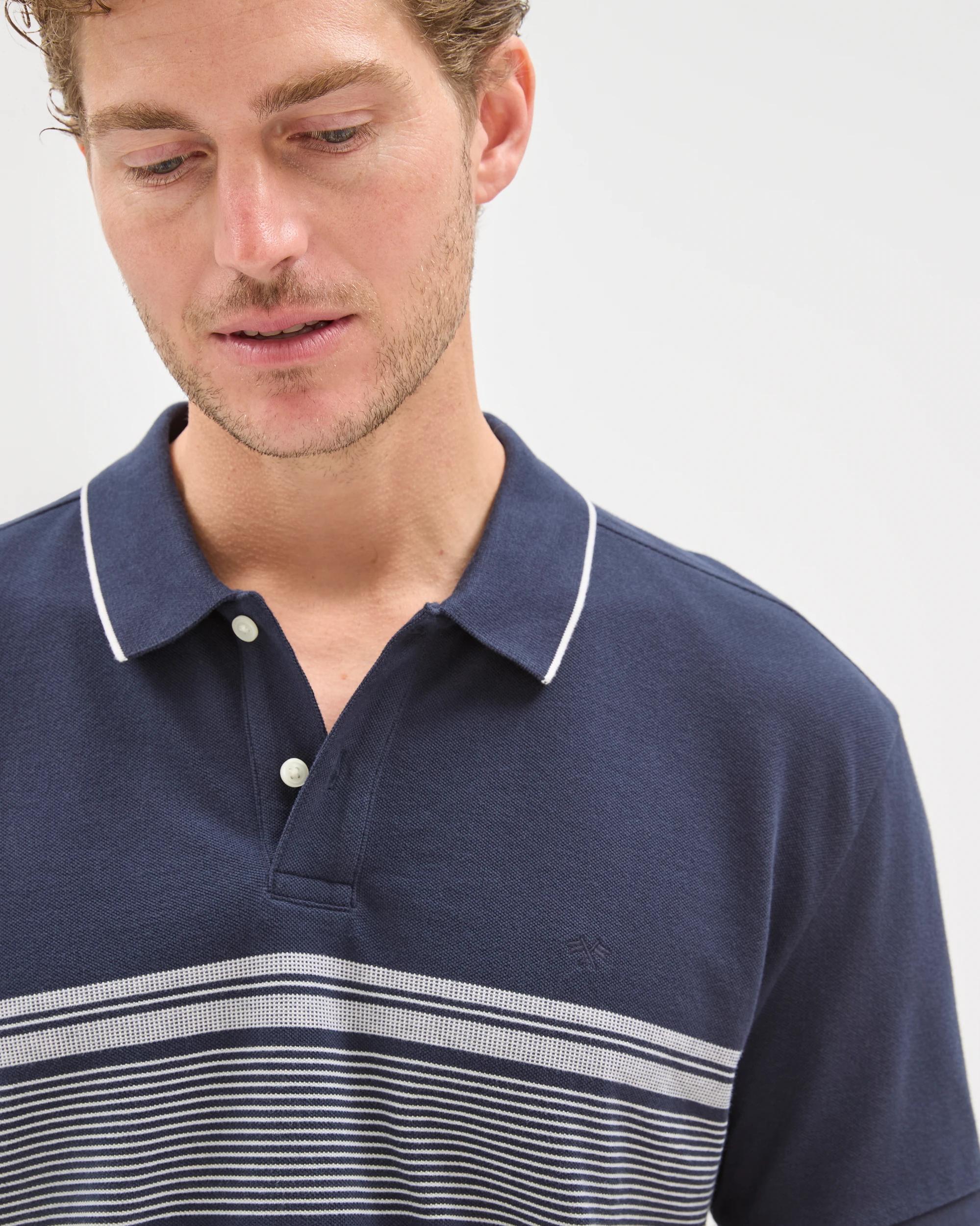 3 Target Man Australian Cotton Panelled Polo Top NAVY, 3 of 7