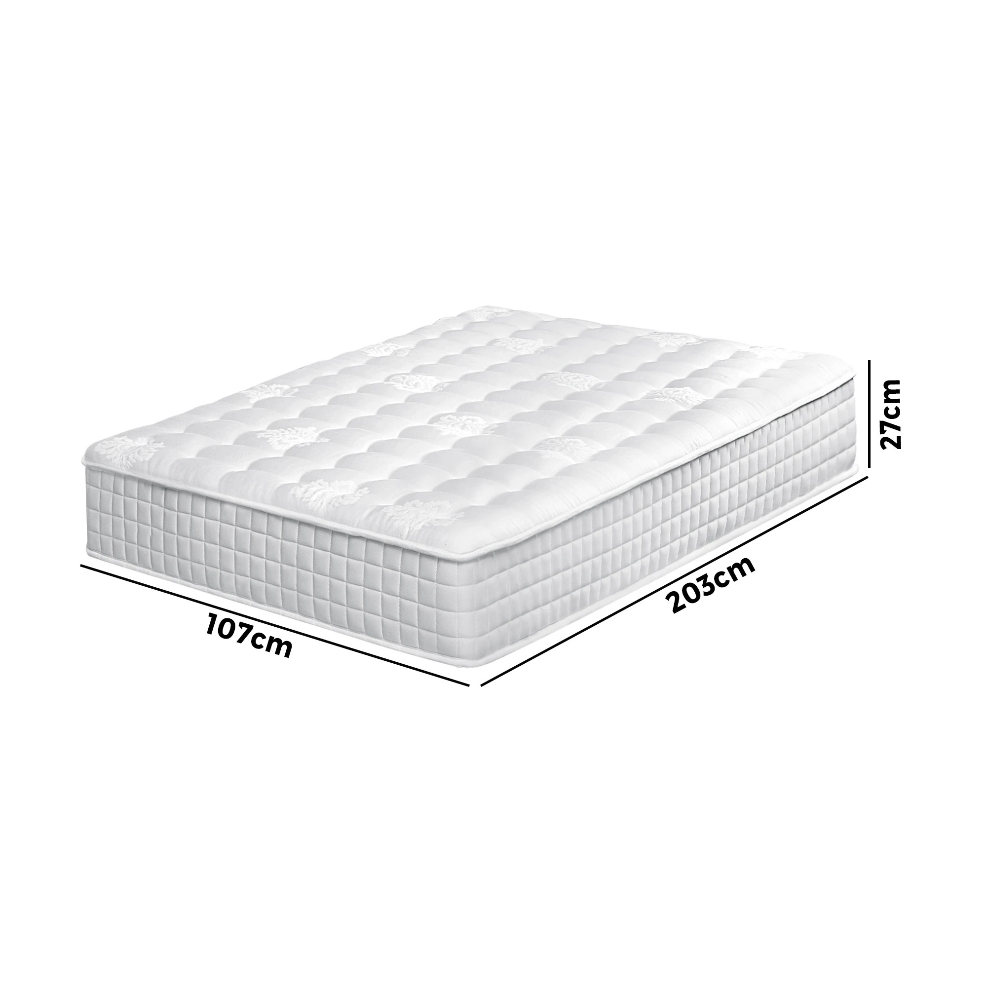 4 Bedra Bedding Mattress Bed Tight Top Pocket Spring Foam Medium Firm 27cm King Single
 - White, 4 of 6