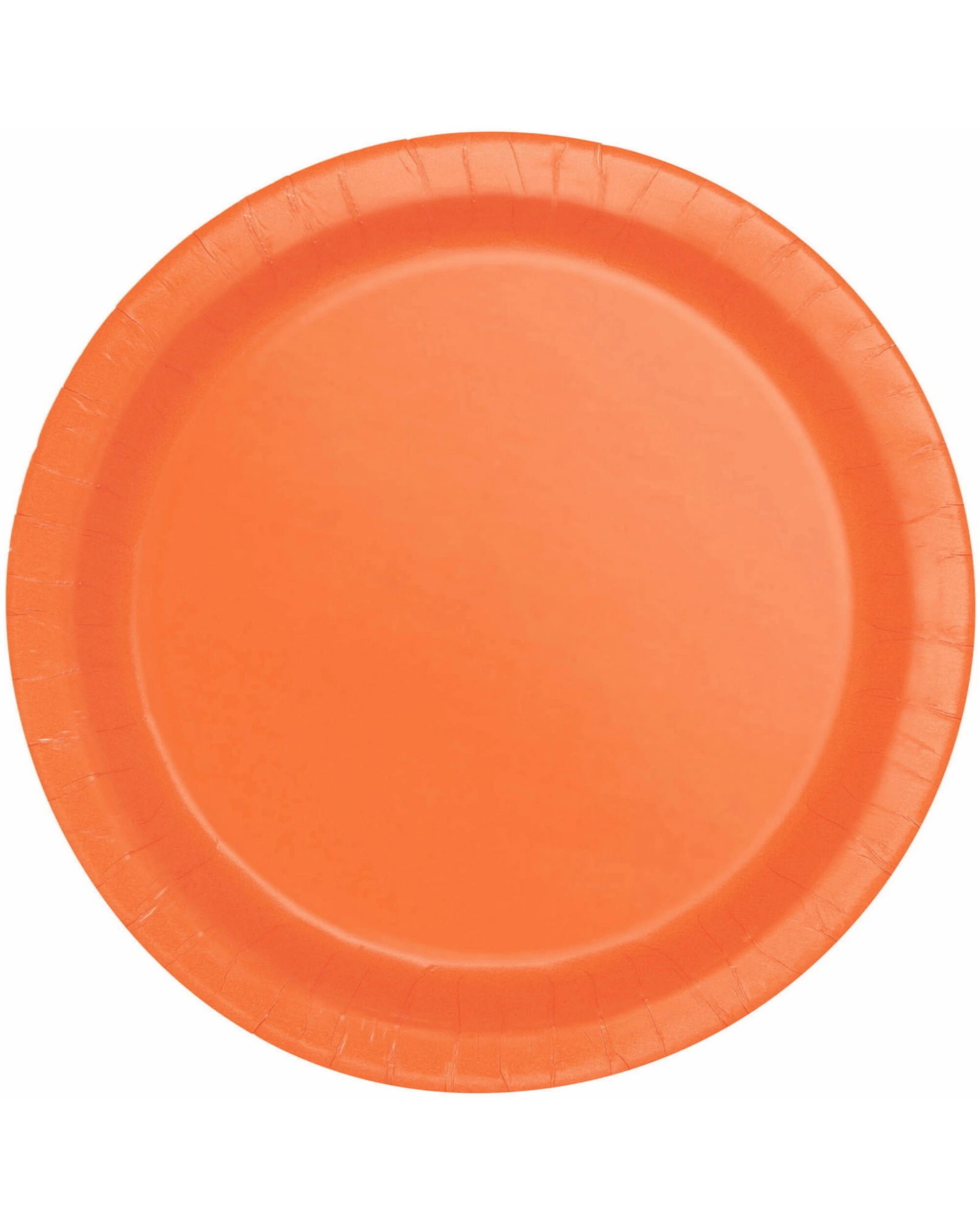 1 Unique Orange Large Round Paper Plates Pack of 8 - Orange, 1 of 1
