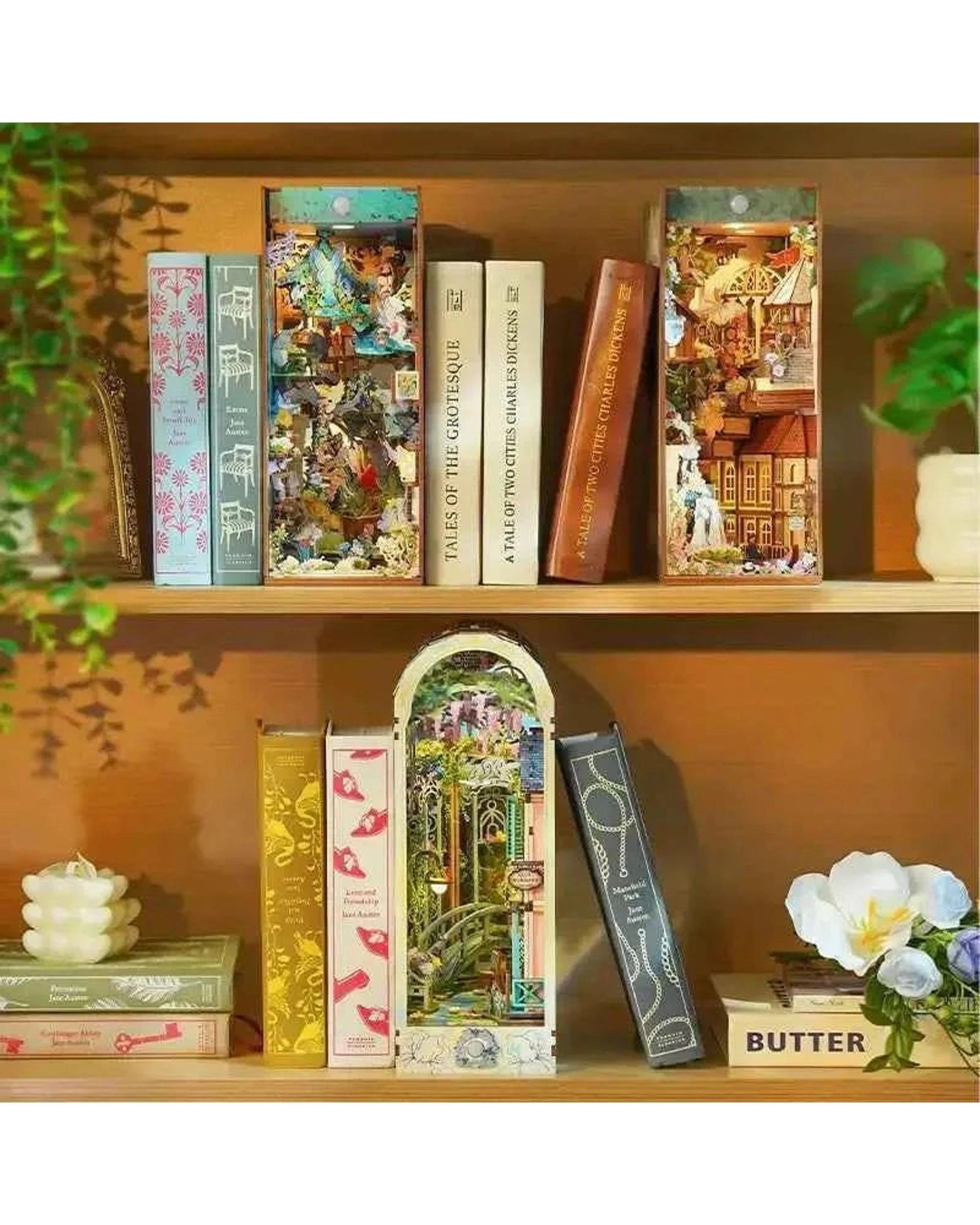 5 Tonecheer 3D Wooden Puzzle DIY Book Nook Kit - Giverny Garden, 5 of 6