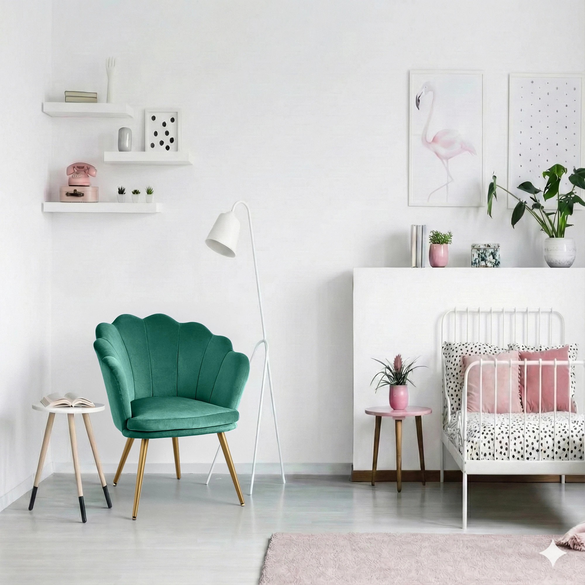 8 Artiss Armchair Velvet - Green, 8 of 8