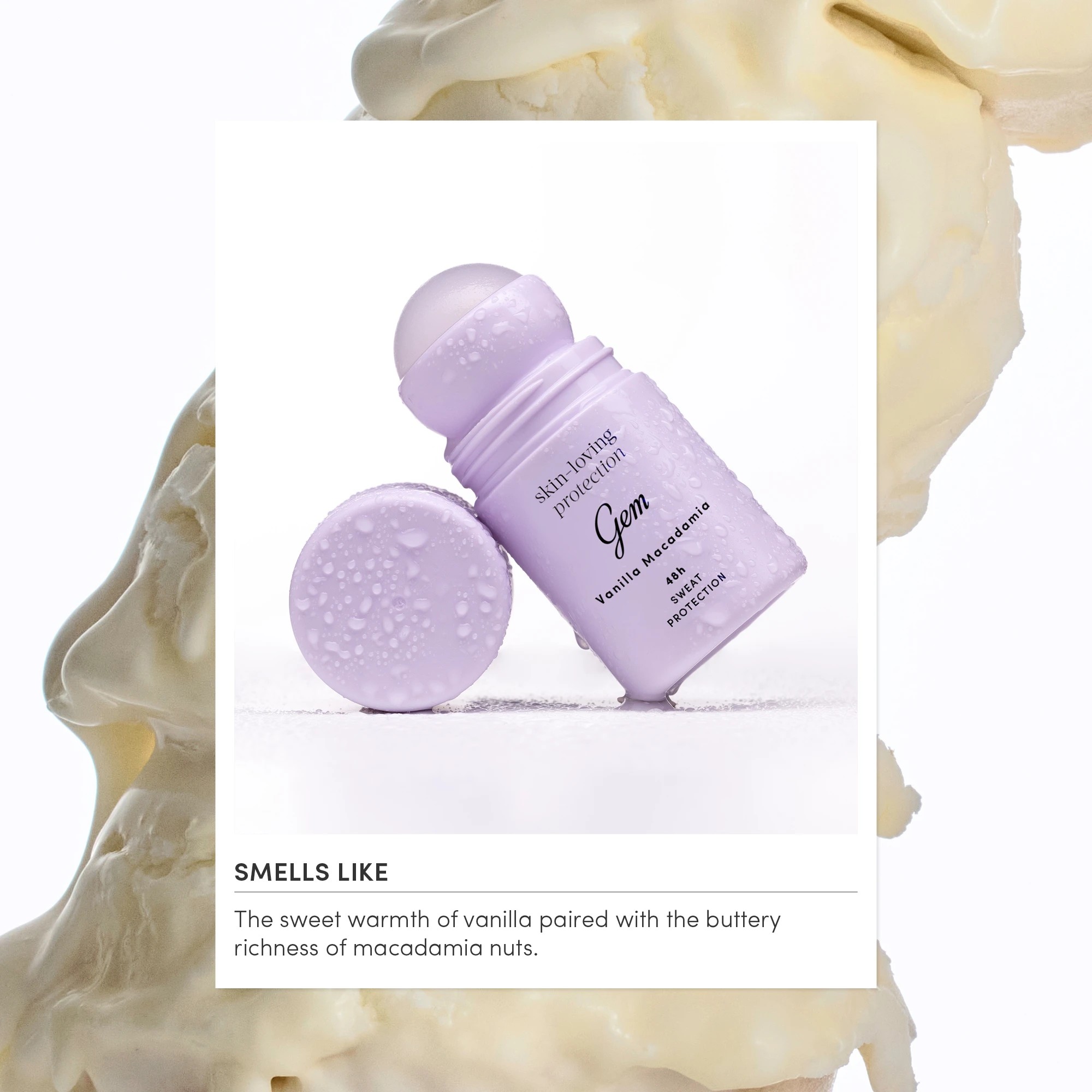 3 Gem Skin Loving Roll On Deodorant 50ml - Vanilla & Macadamia, 3 of 5