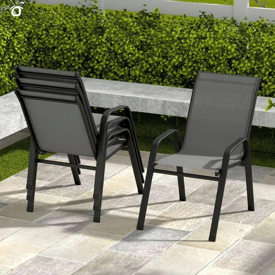 5 Gardeon 5PC Outdoor Dining Set Table and Chairs - Black, 5 of 7