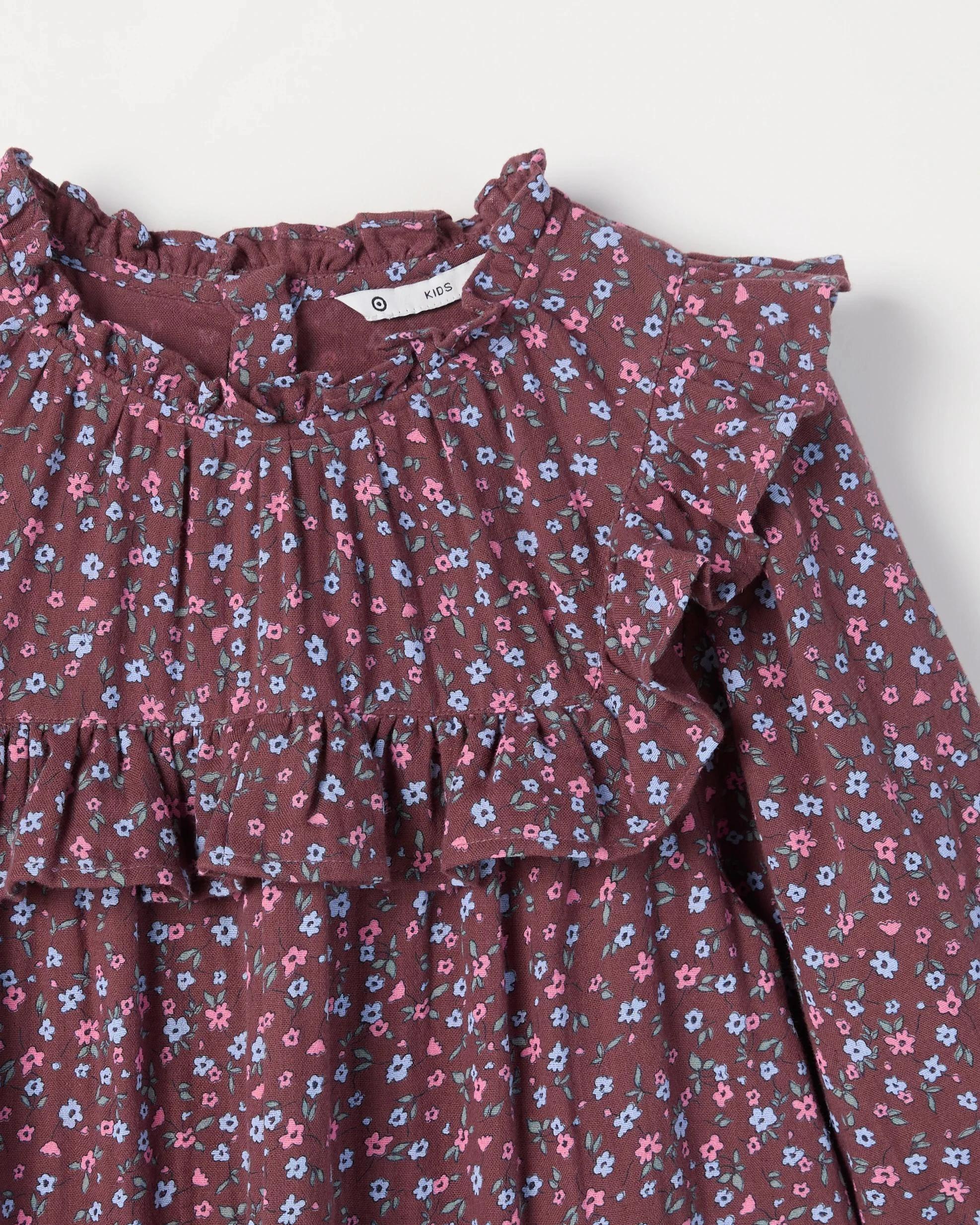 5 Target Kids Woven Balloon Sleeve Dress FLORAL, 5 of 5