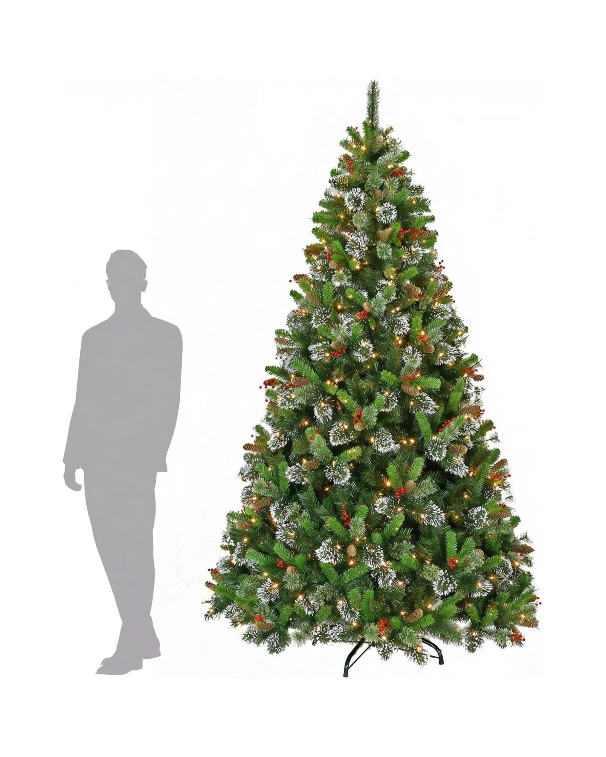 3 Christabelle 9ft Christmas Tree with Twinkle Lights Wintry Pine - Green, 3 of 5