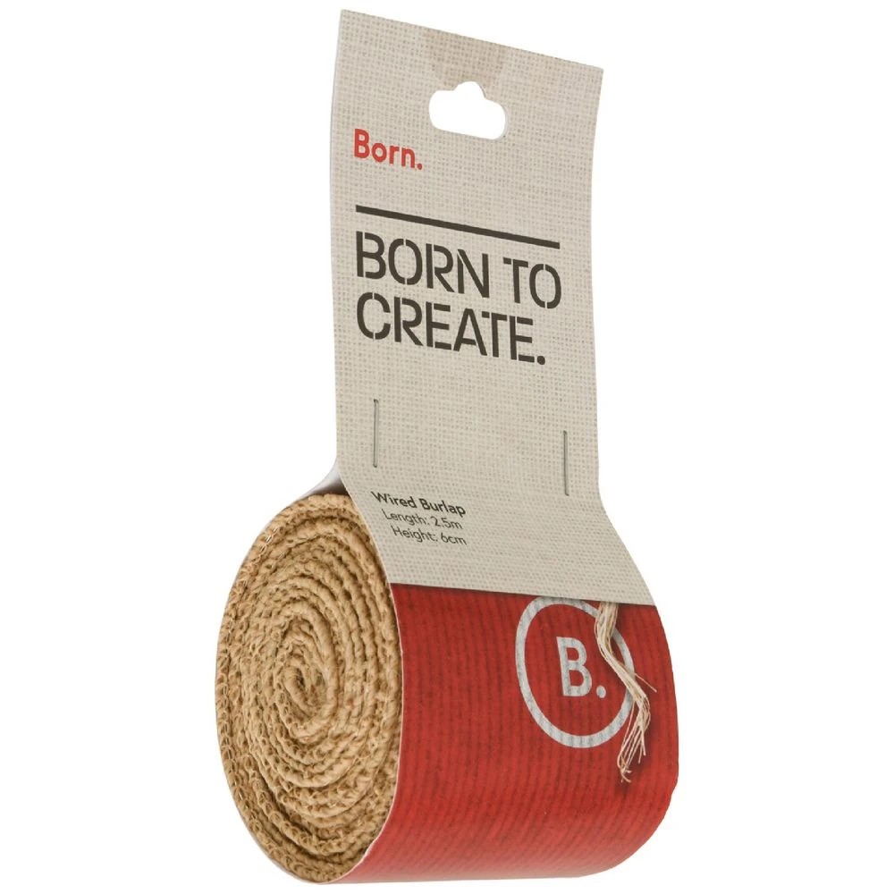1 Born Wired Burlap Roll 2.5m, 1 of 2