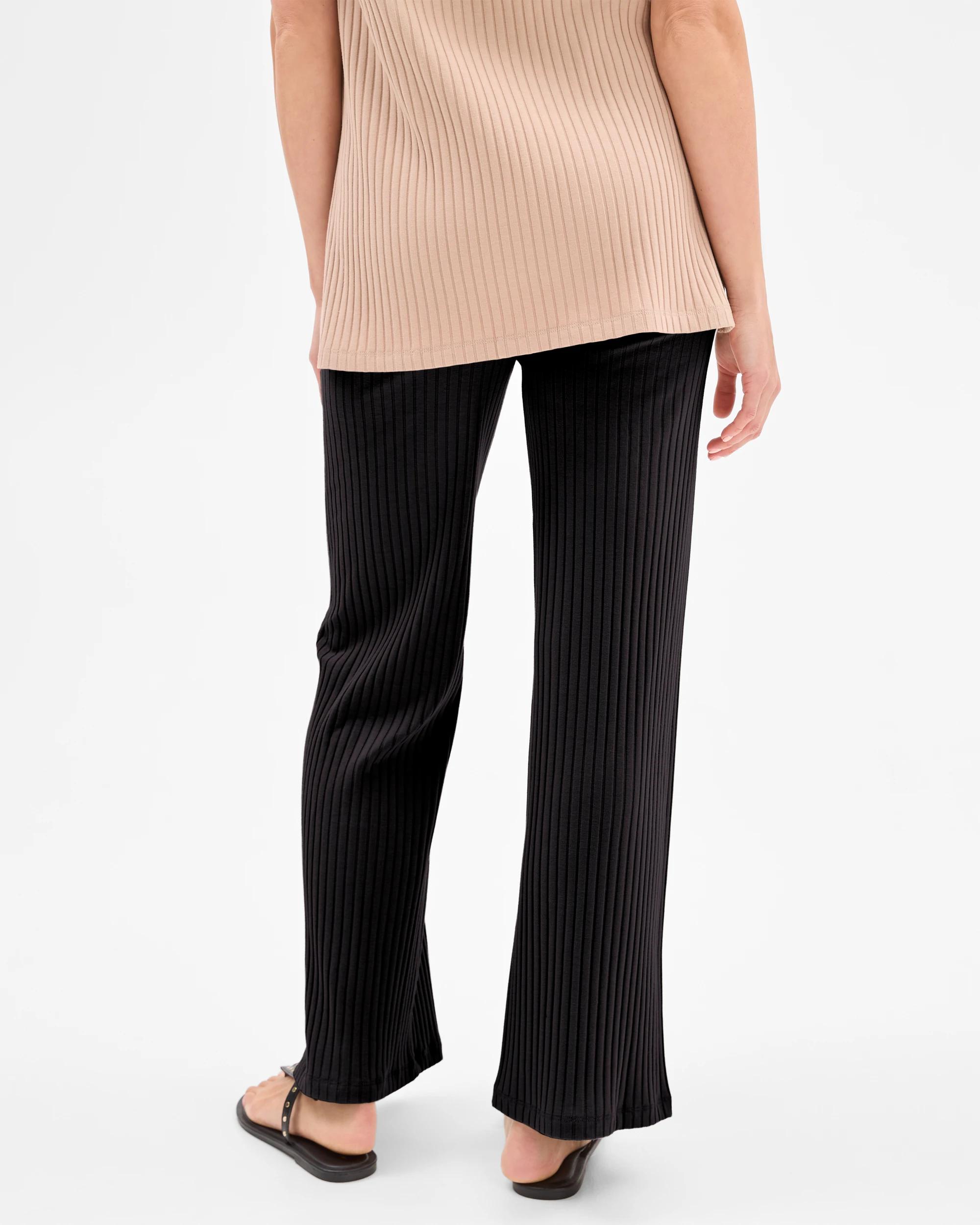 4 Target Maternity Over The Belly Rib Knit Lounge Pants BLACK, 4 of 7