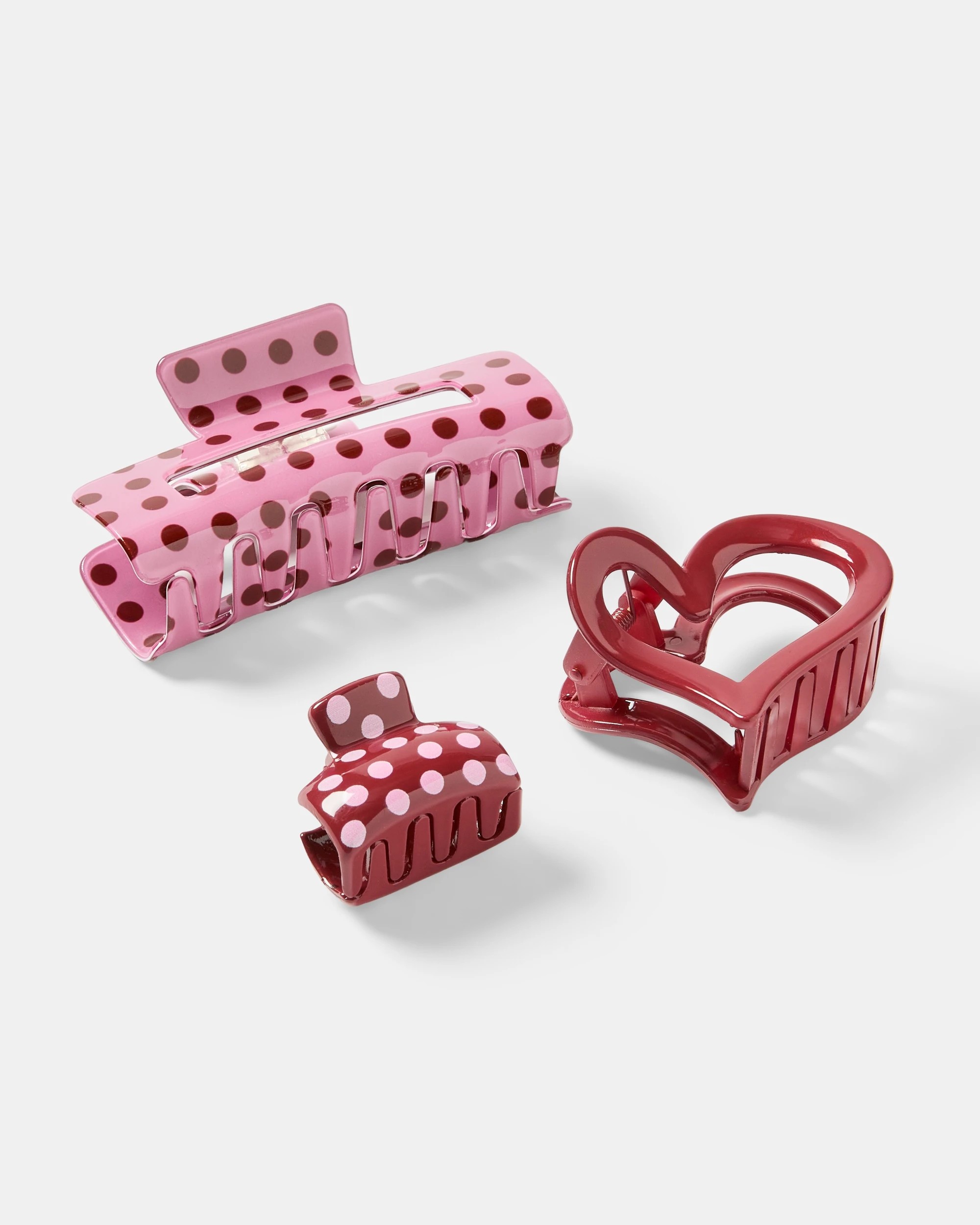 2 3 Pack Polka Dot Claw Hair Clips, 2 of 3