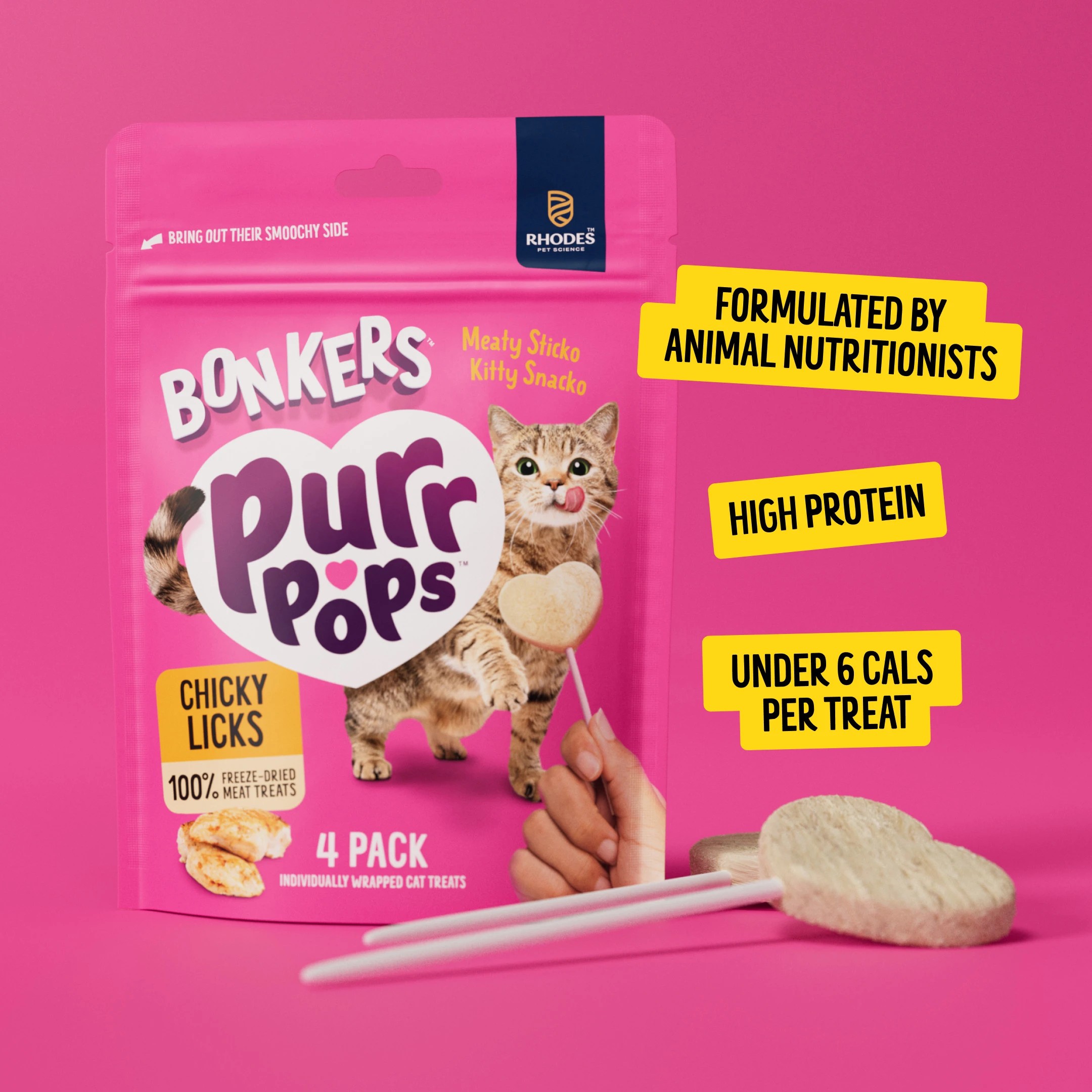 5 BONKERS Purrpops Freeze-Dried Chicken Flavored Lollipop Cat Treats, 5 of 10