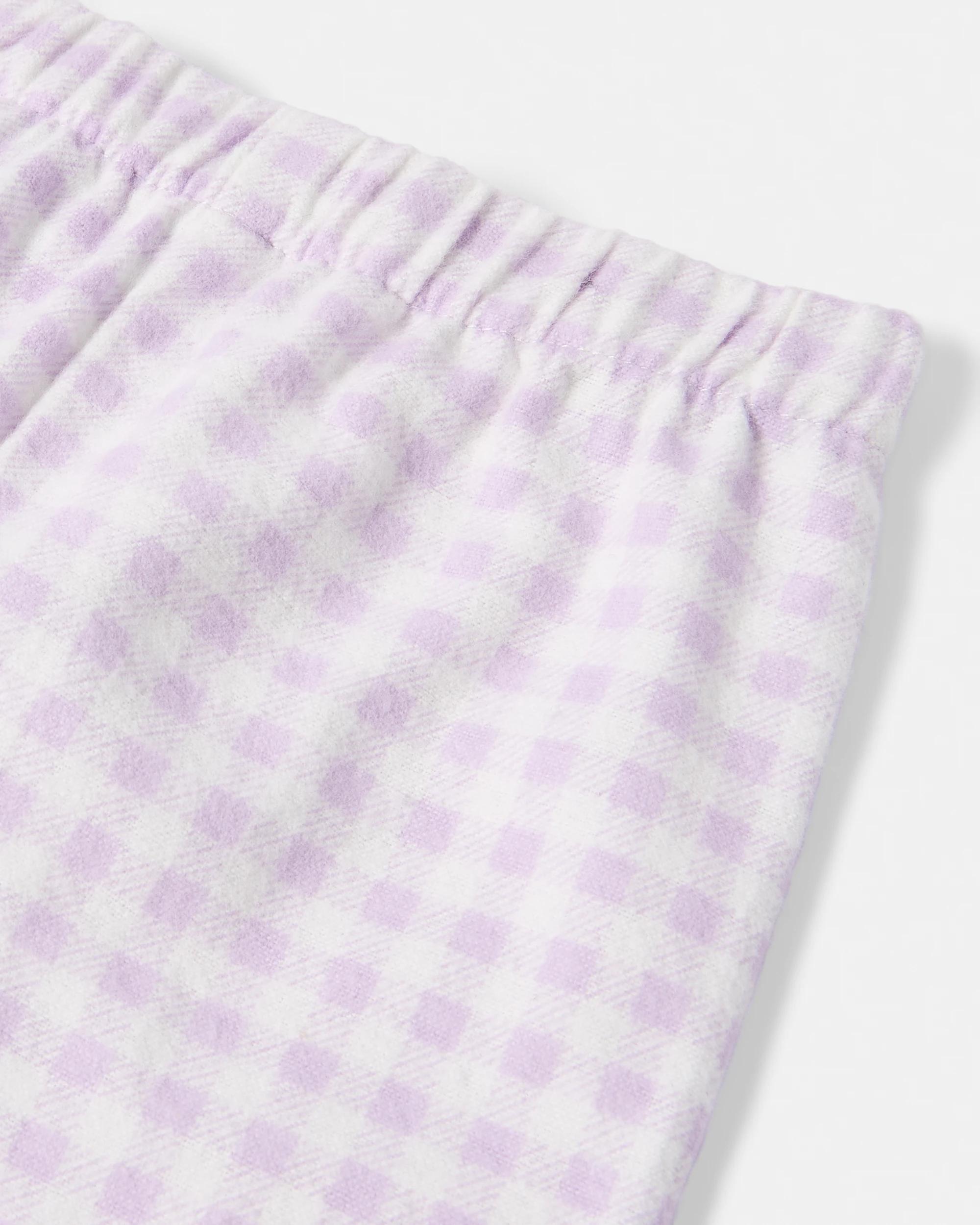 4 Australian Cotton Flannelette Pyjama Set Purp Gngm, 4 of 5