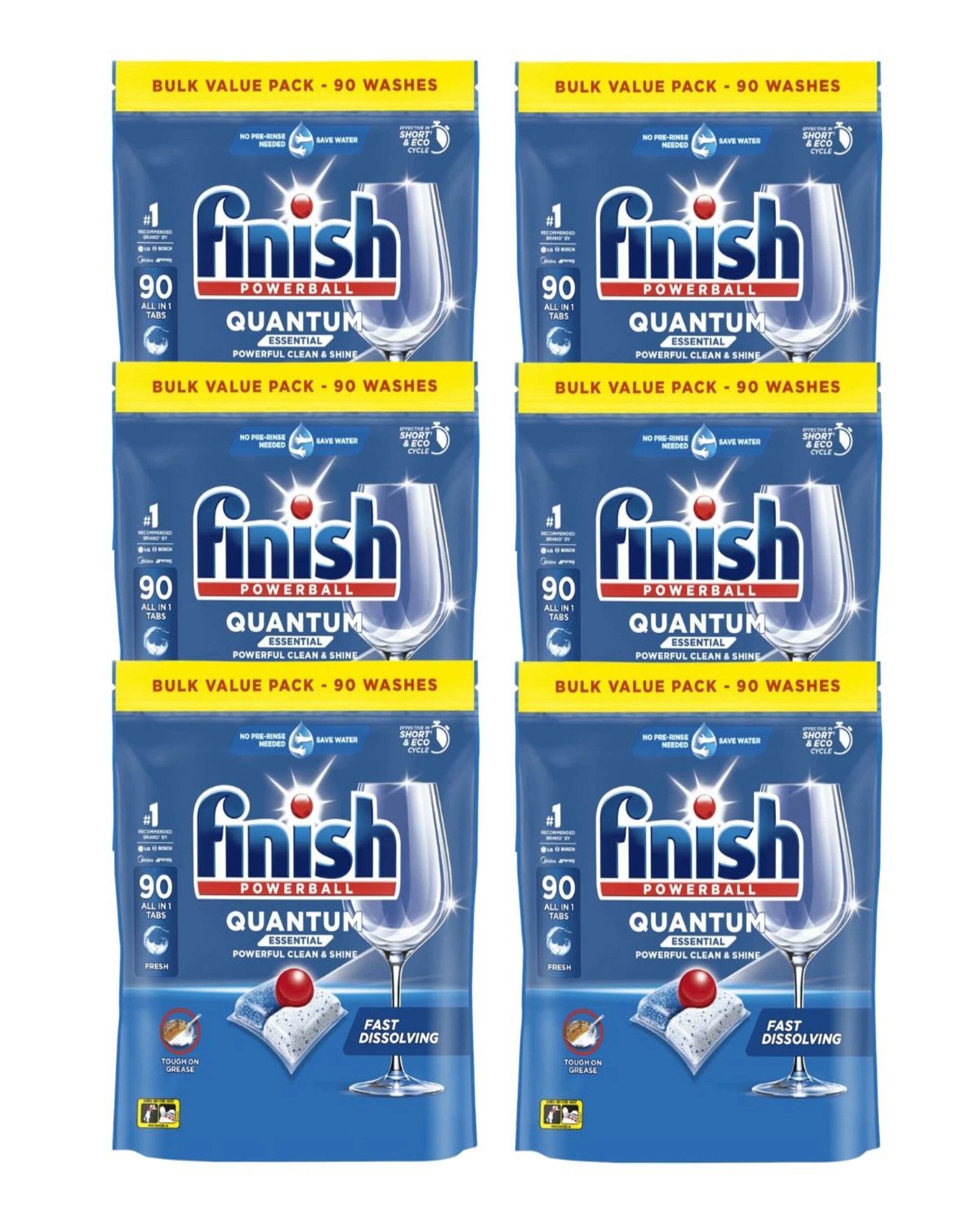 1 Finish 6x Quantum Essential Dishwasher Tablets 90pk (540 Tablets), 1 of 1