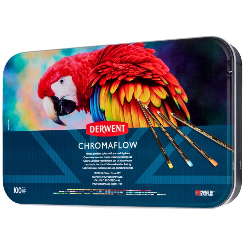2 Derwent Chromaflow Coloured Pencils Tin 100 Pack, 2 of 5
