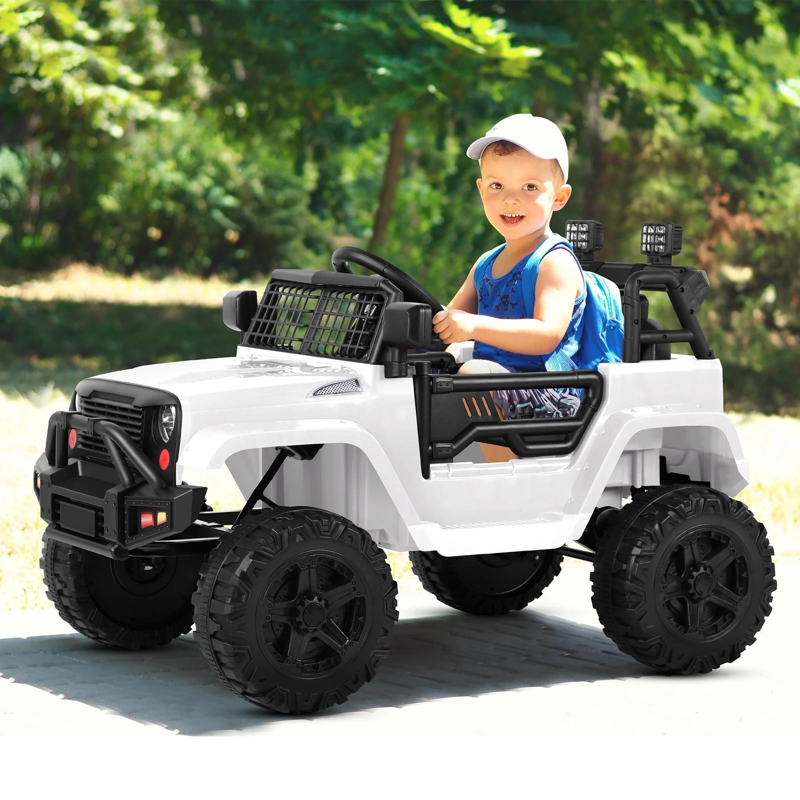 5 Alfordson Kids Ride On Car Toy Jeep Electric 12V 70W Motors R/C LED Lights - White, 5 of 10