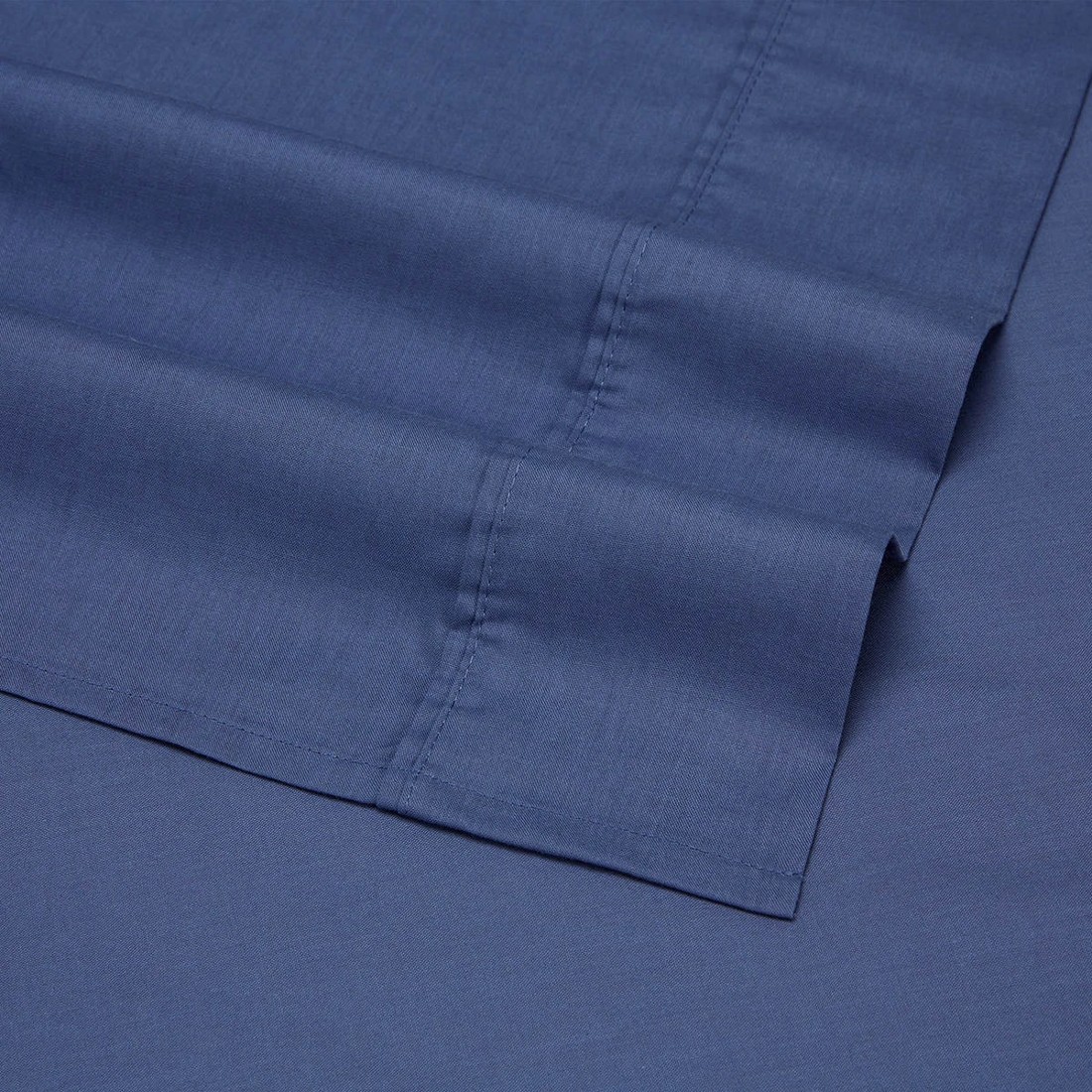 4 180 Thread Count Sheet Set - Double Bed, Mid Blue, 4 of 8