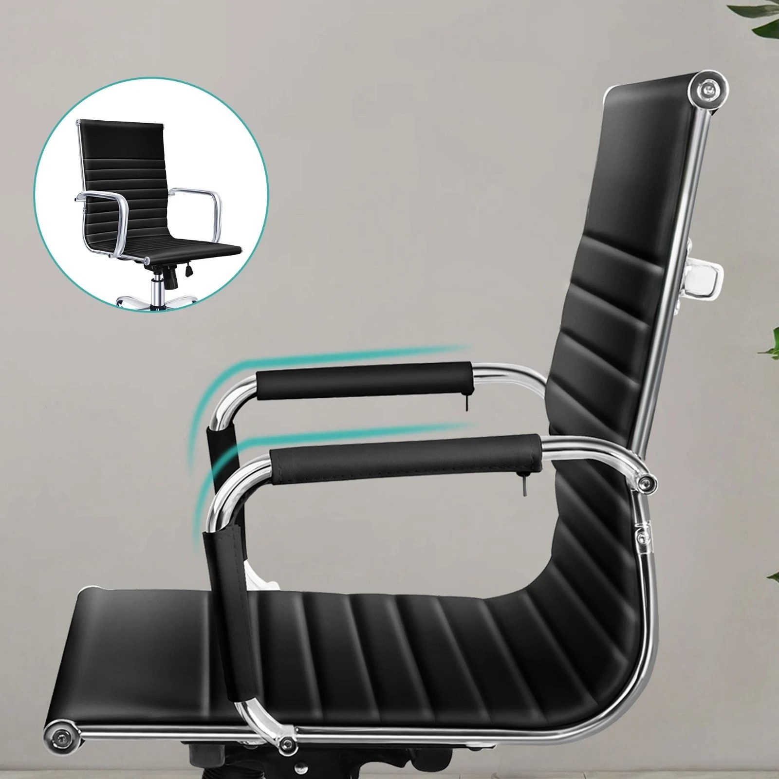 8 Alfordson Office Chair Ergonomic Executive Computer Seat Gaming Mid Back - Black, 8 of 10