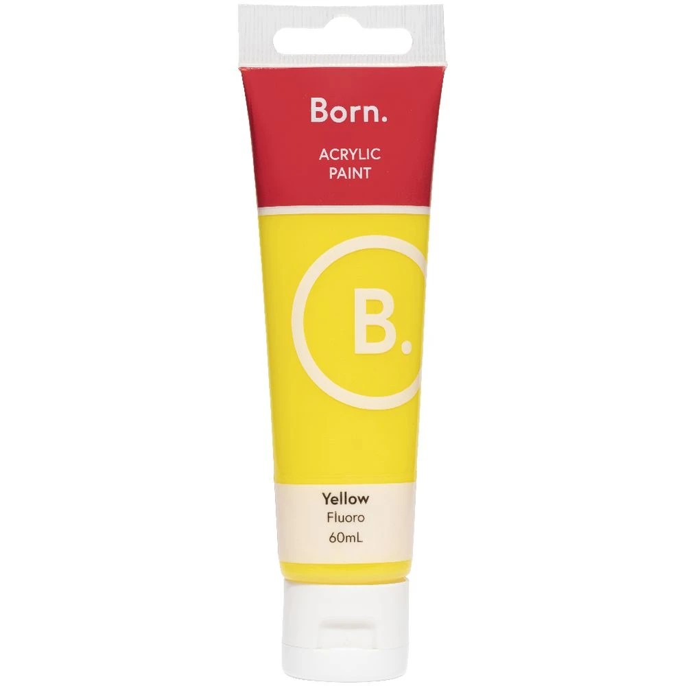 2 Born Acrylic Paint 60mL Fluoro Yellow, 2 of 3