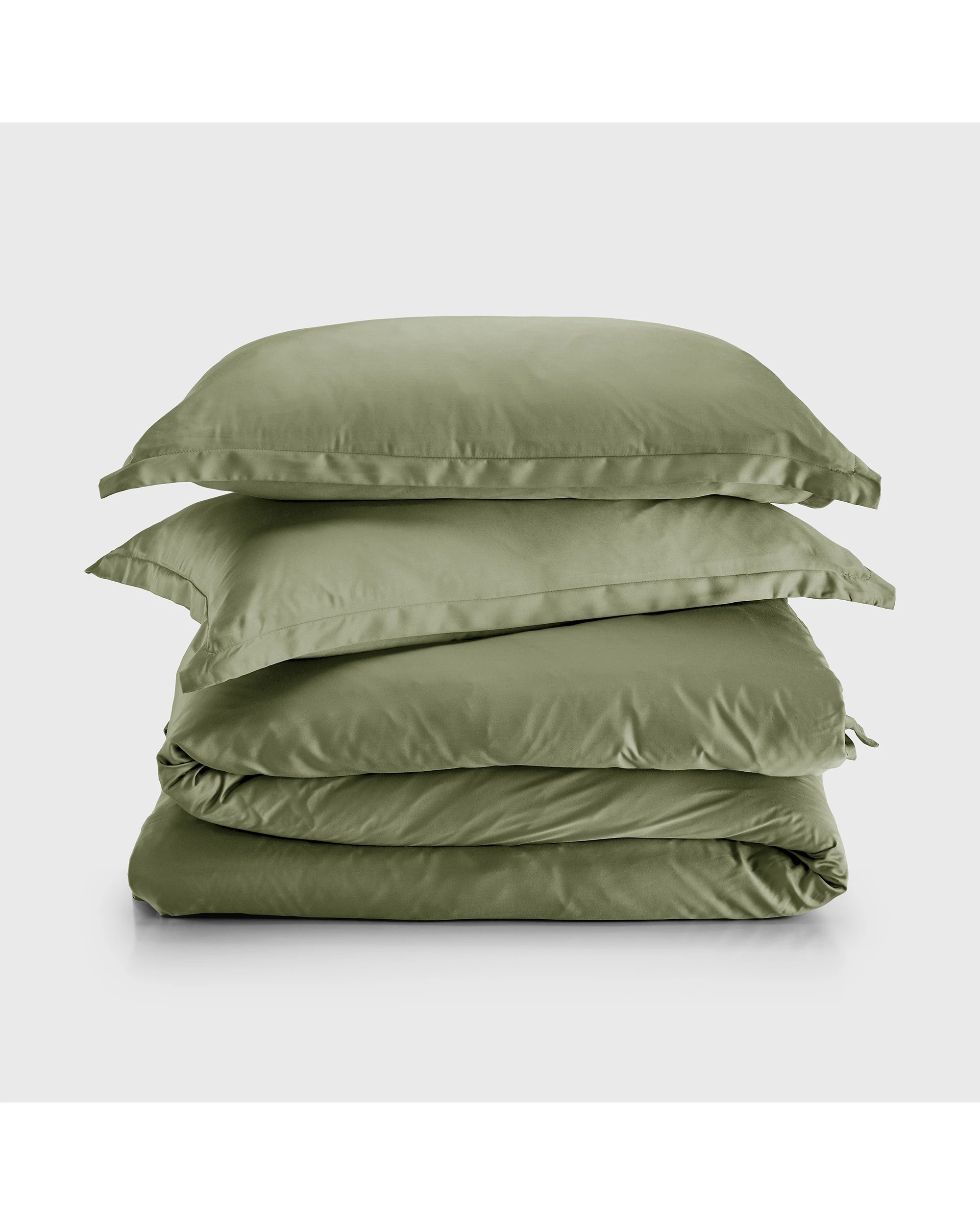 6 Natural Home 400TC 100% Bamboo Sateen Tailored Quilt Cover Set - Queen Bed - Eucalyptus, 6 of 7