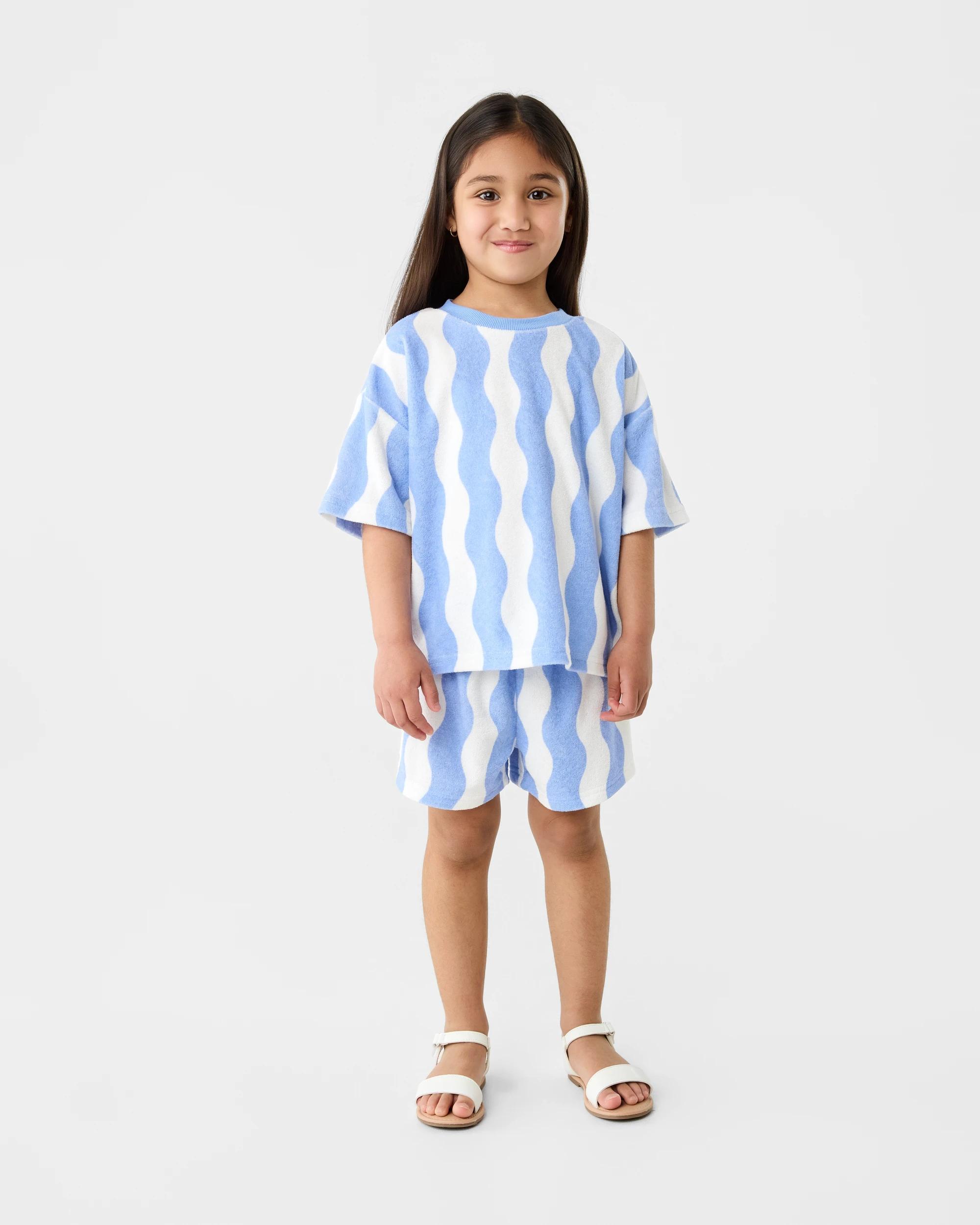 4 Terry Towelling Shorts Blu Stripe, 4 of 5