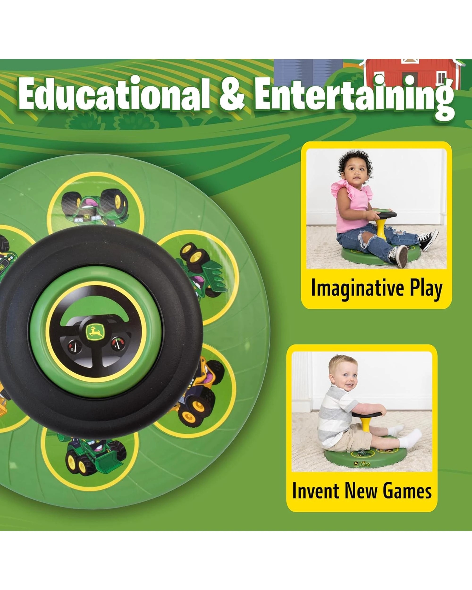 4 John Deere Kids Twist and Twirl Spinning Balance Toy, 4 of 6