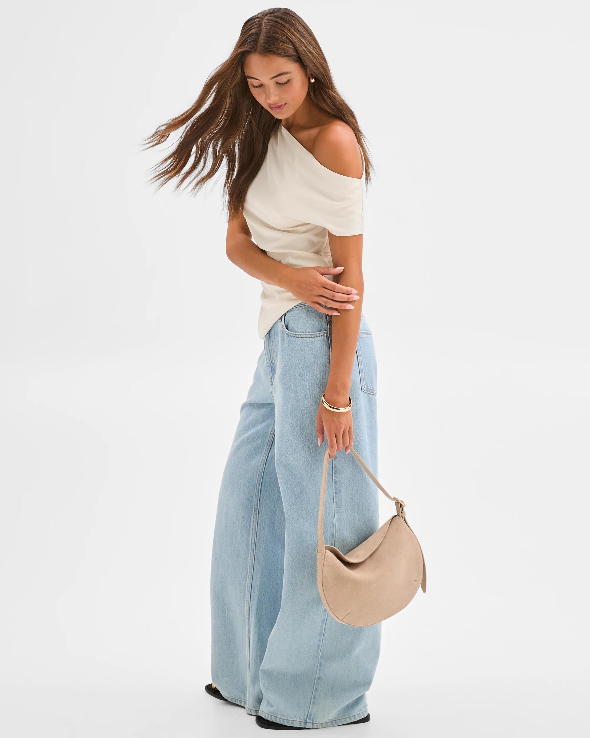 1 Lily Loves Denim Mid Rise Wide Leg Jeans GIGI BLUE, 1 of 7