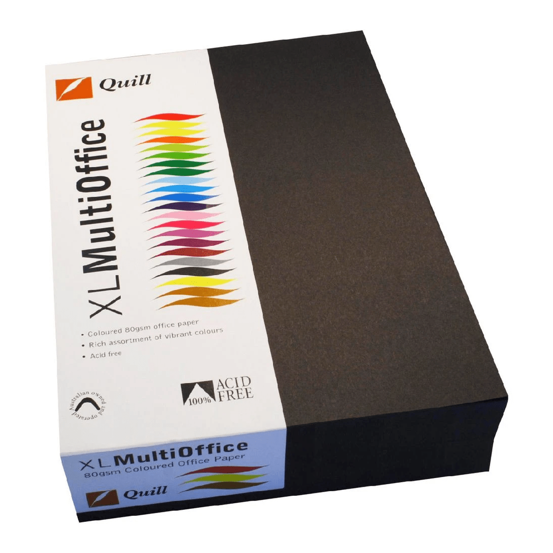 1 Quill Coloured Paper 80gsm A4 Black 500 Sheet Ream, 1 of 1