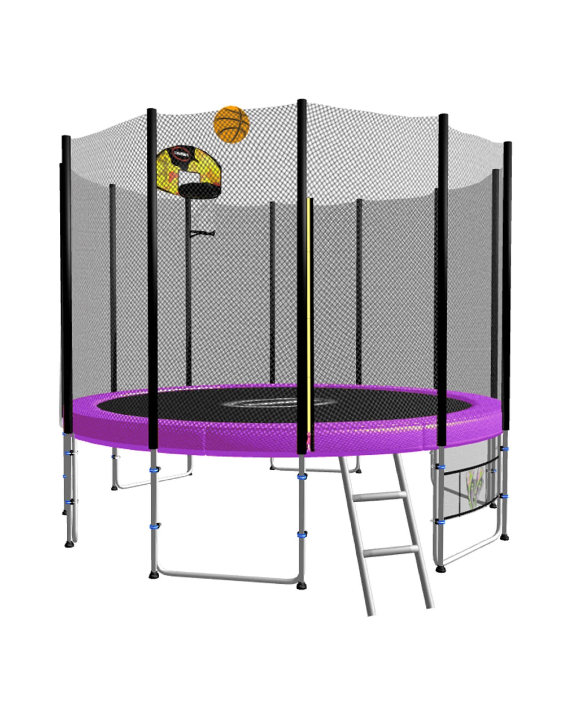 1 Kahuna Blizzard 10 ft Trampoline with Net - Purple, 1 of 7