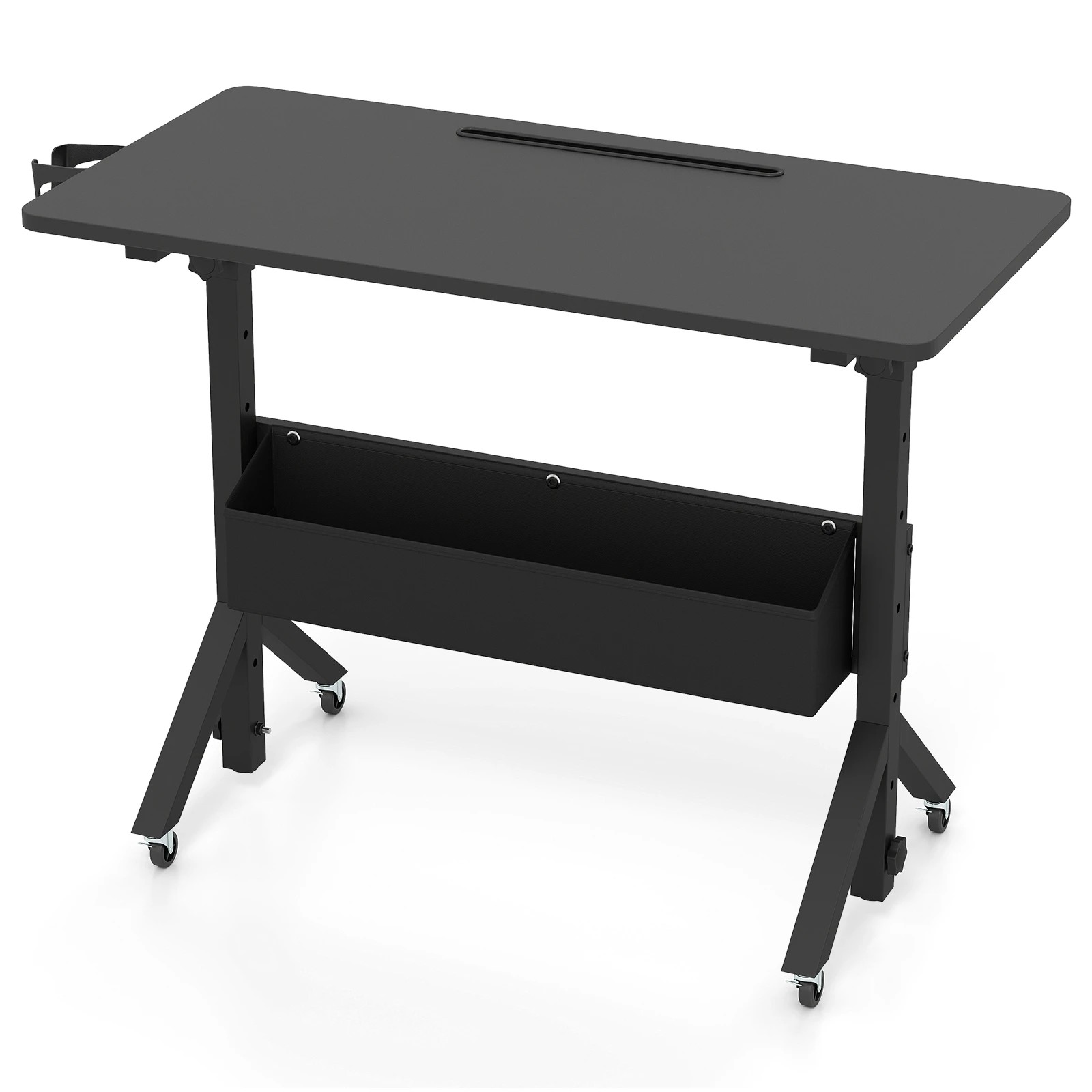 1 Costway Mobile Standing Desk Height Adjustable Home Office Stand Up Desk - Black, 1 of 4