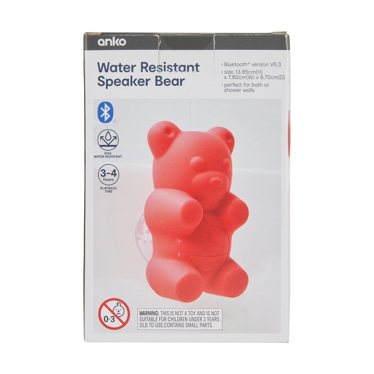 10 Splash Proof Speaker Bear - Red, 10 of 10