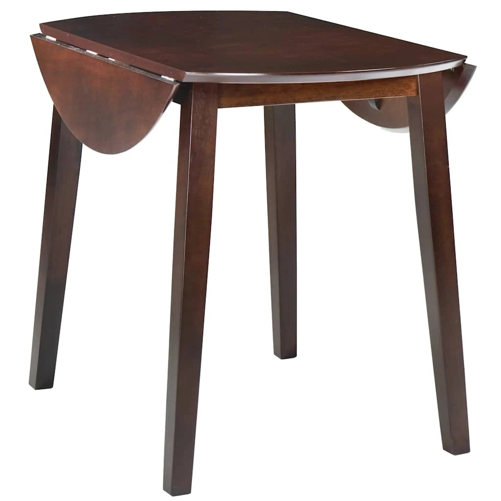 1 Vidaxl Drop-leaf Dining Table Round Mdf - Brown, 1 of 5
