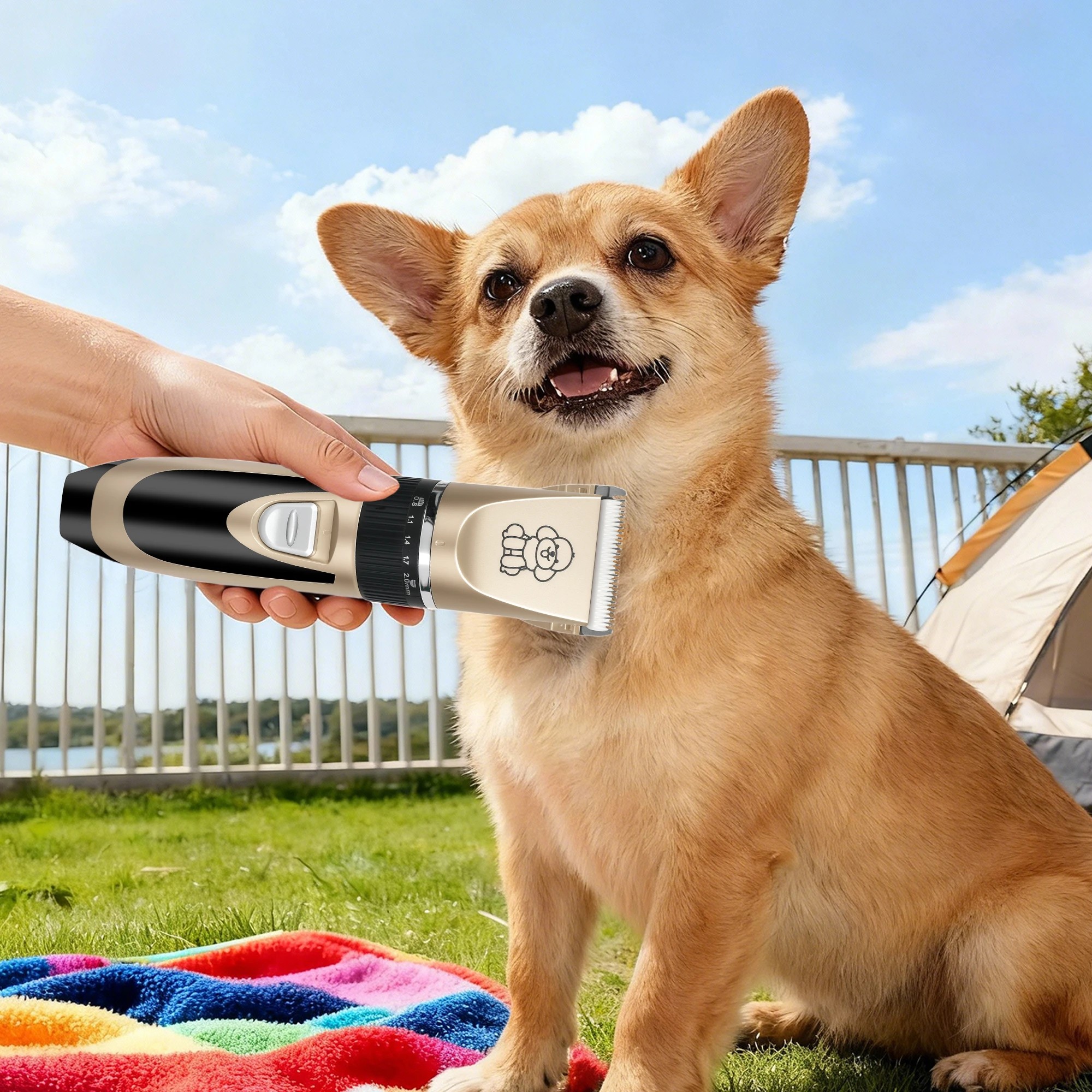 7 Pawz Dog Clippers Cordless Usb Rechargeable Pet Grooming Kit In Golden Colour, 7 of 9