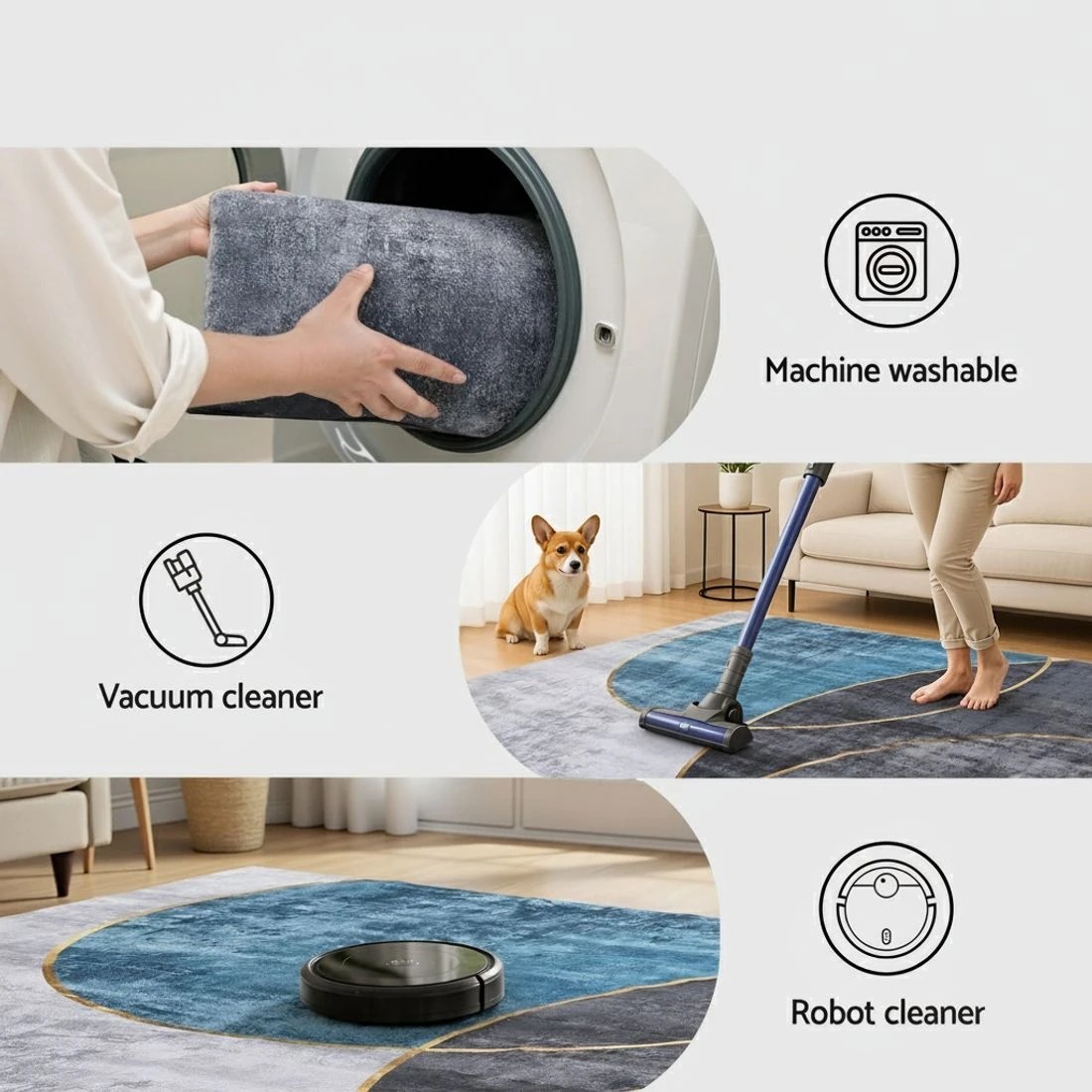 7 Artiss Washable Floor Rug 200X290cm Large Geometric Area Rug Modern Floor Carpet - Multi, 7 of 9